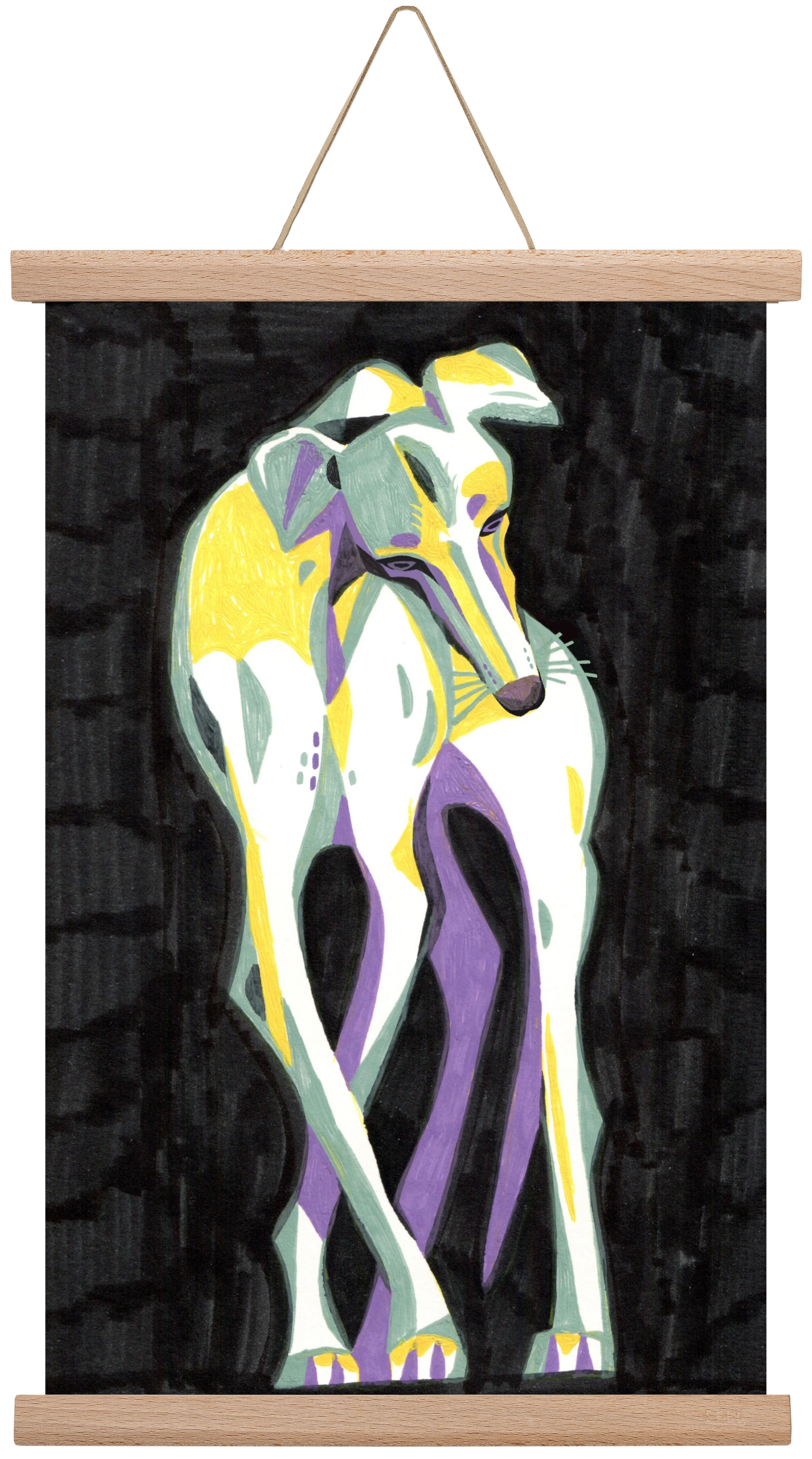 Greyhound, 30x45 cm (30x45 cm), Tölgy akasztó