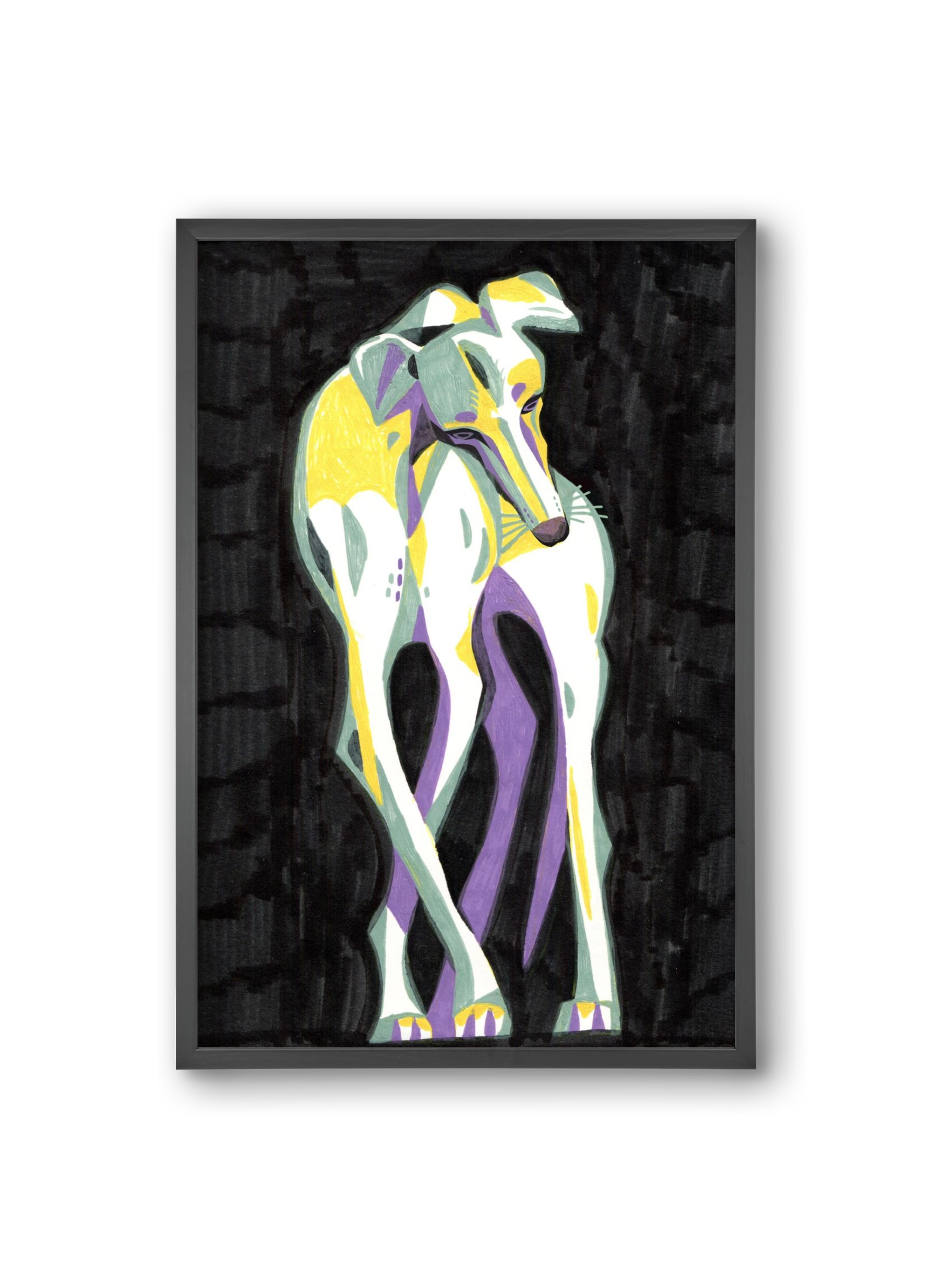 Greyhound, 20x30 cm (20x30 cm), Fekete keret