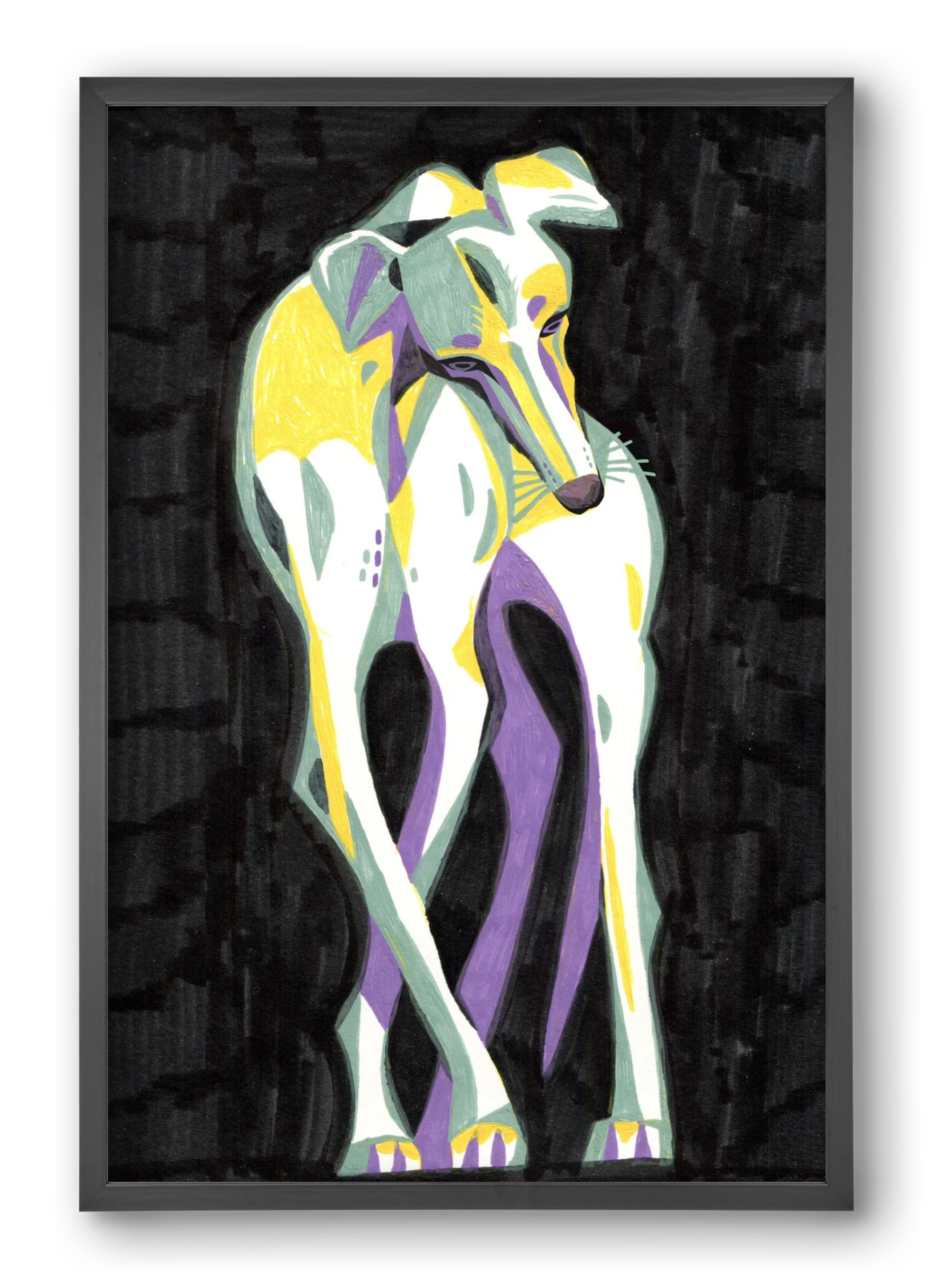 Greyhound, 40x60 cm (40x60 cm), Fekete keret