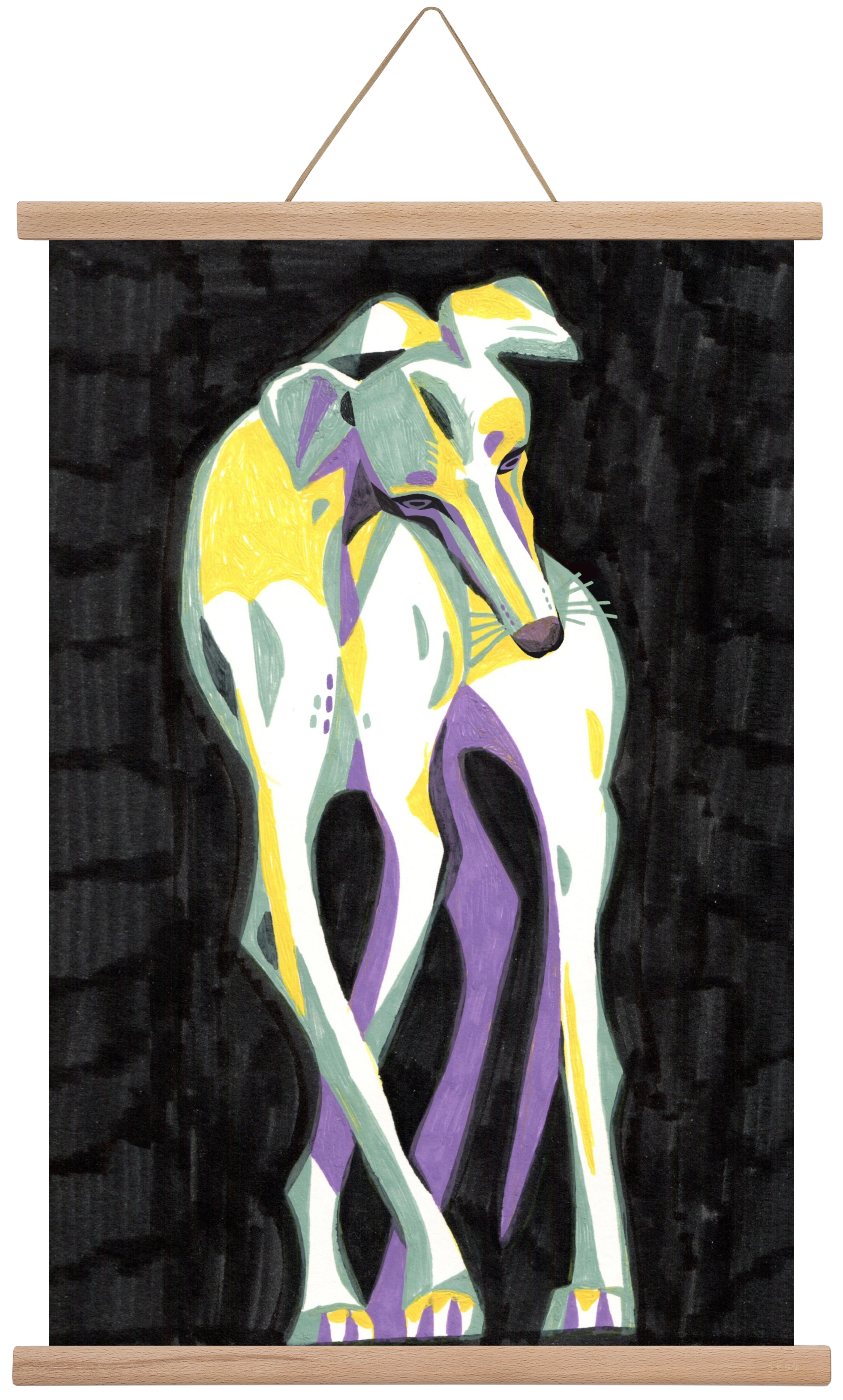 Greyhound, 40x60 cm (40x60 cm), Tölgy akasztó