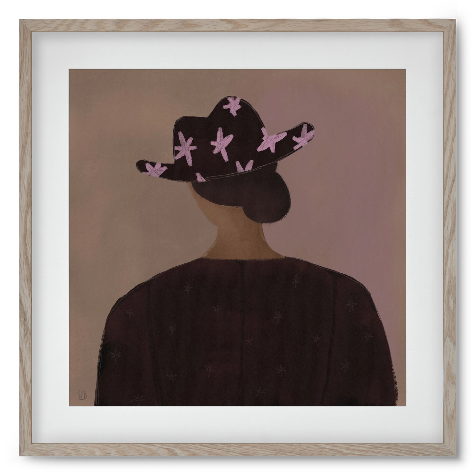 Star you lonesome tonight?, 50x50 cm (40x40 cm), Tölgy keret, paszpartuval