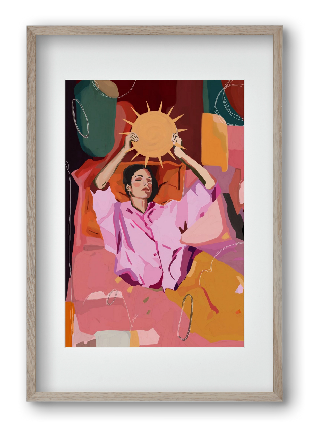 Here comes the sun, 40x60 cm (30x45 cm), Tölgy keret, paszpartuval