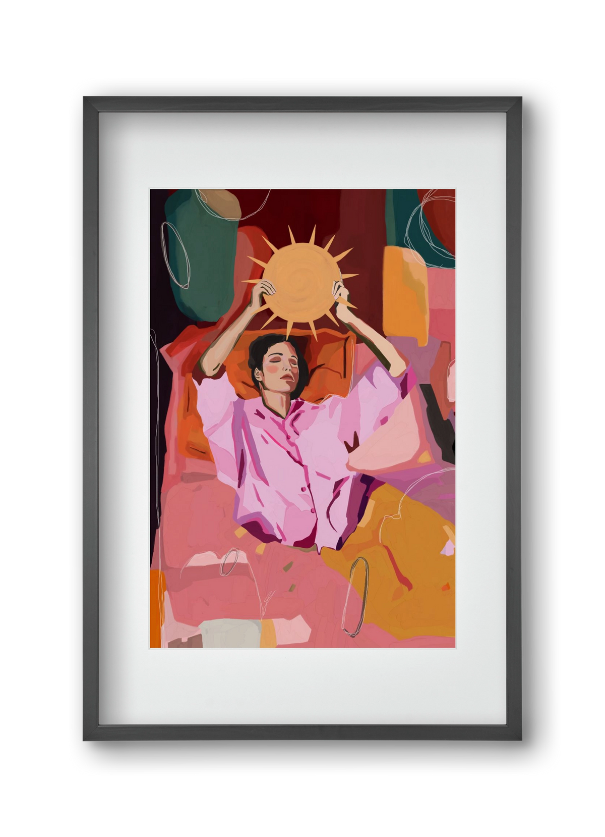 Here comes the sun, 30x45 cm (20x30 cm), Fekete keret, paszpartuval