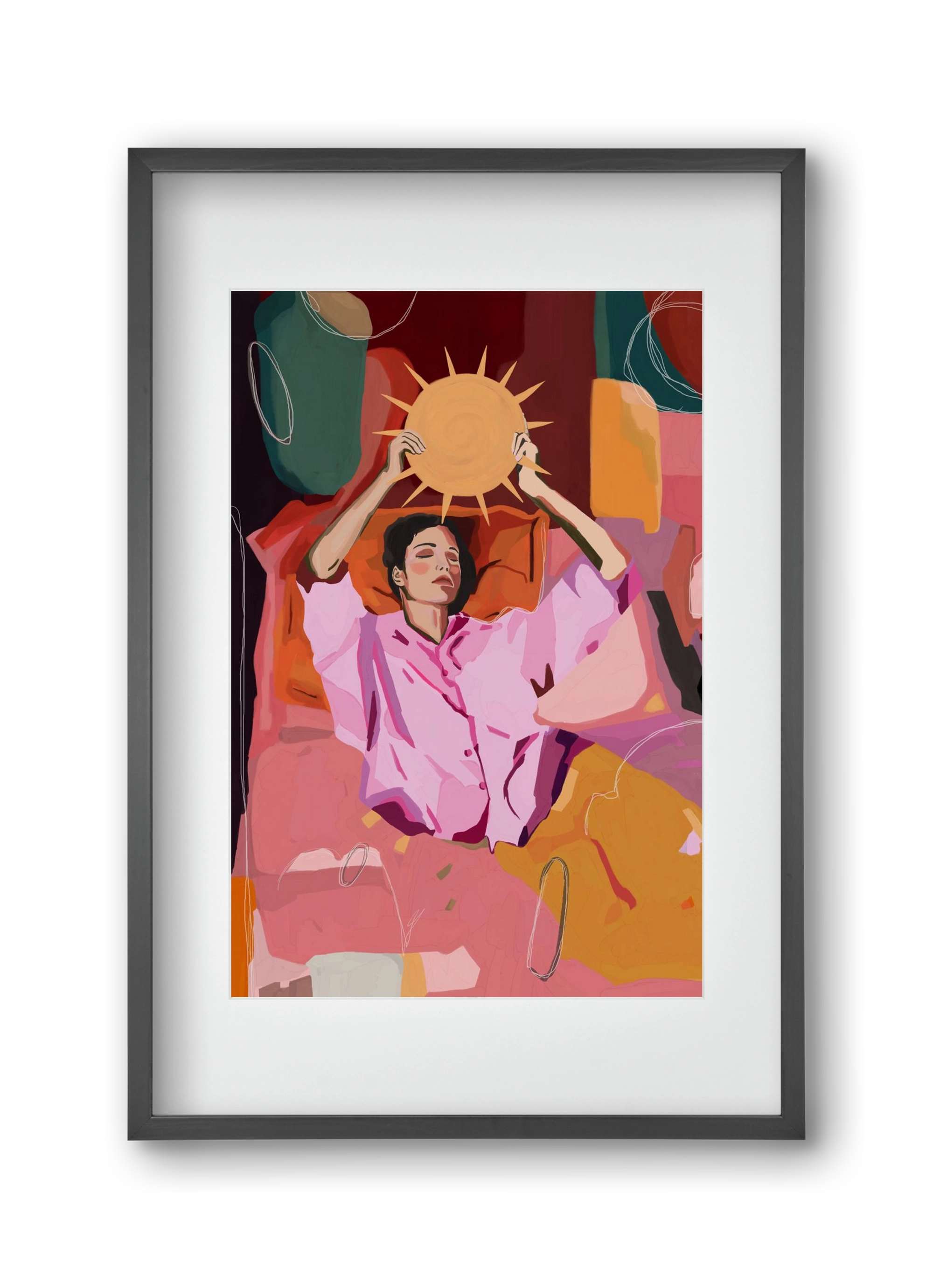 Here comes the sun, 30x45 cm (20x30 cm), Fekete keret, paszpartuval