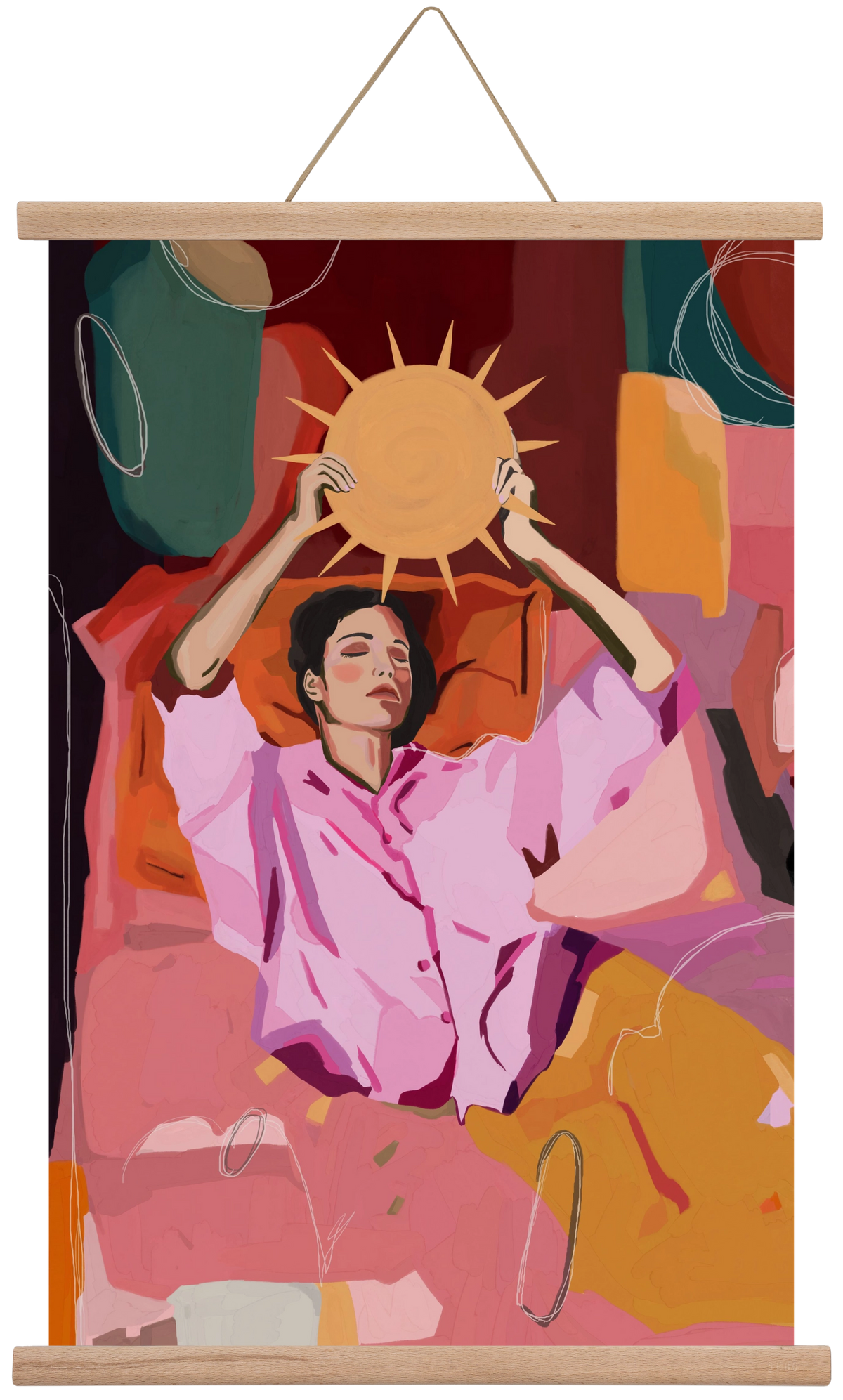 Here comes the sun, 40x60 cm (40x60 cm), Tölgy akasztó