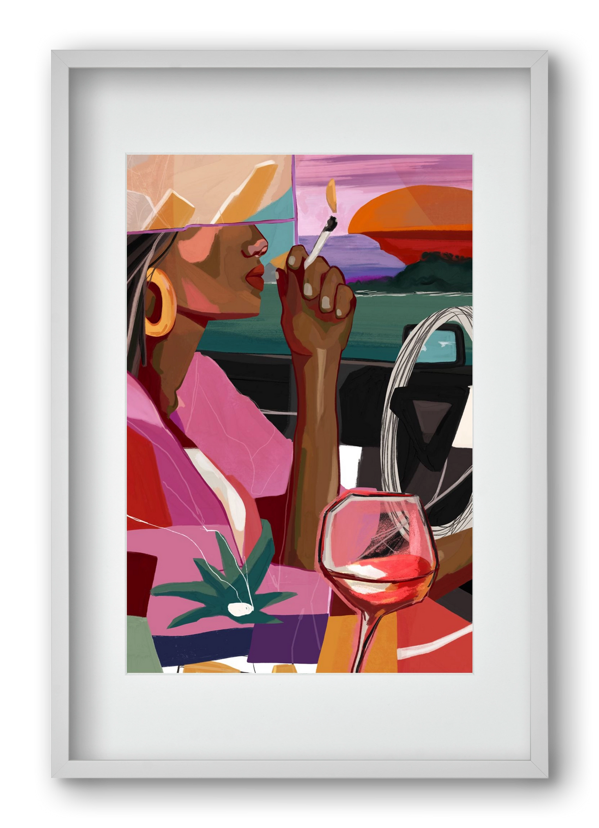 Just me to the road open, 40x60 cm (30x45 cm), Fehér keret, paszpartuval