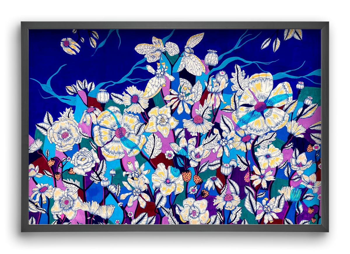 Storm on top of the poppies, 60x40 cm (60x40 cm), Fekete keret