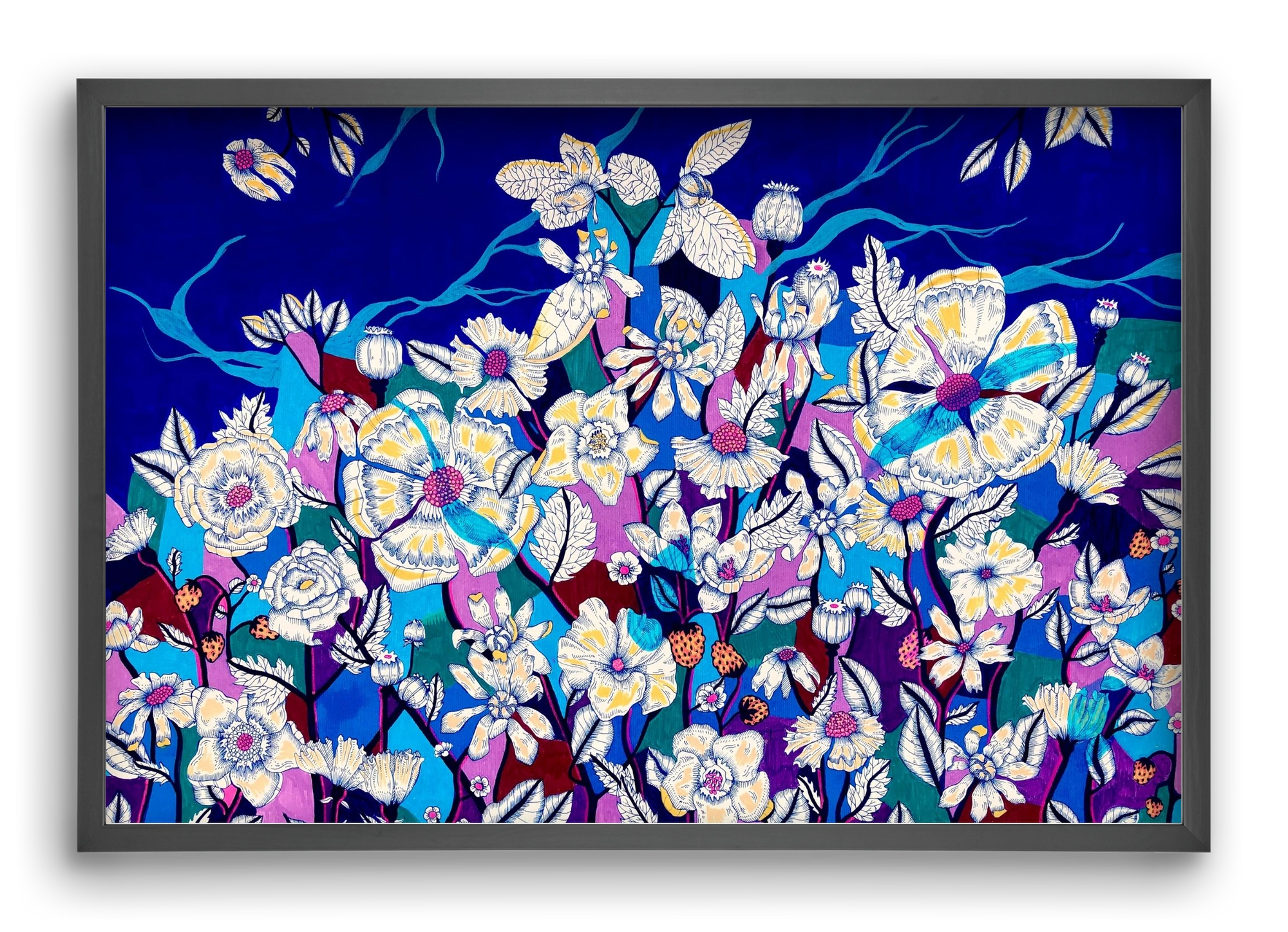 Storm on top of the poppies, 60x40 cm (60x40 cm), Fekete keret