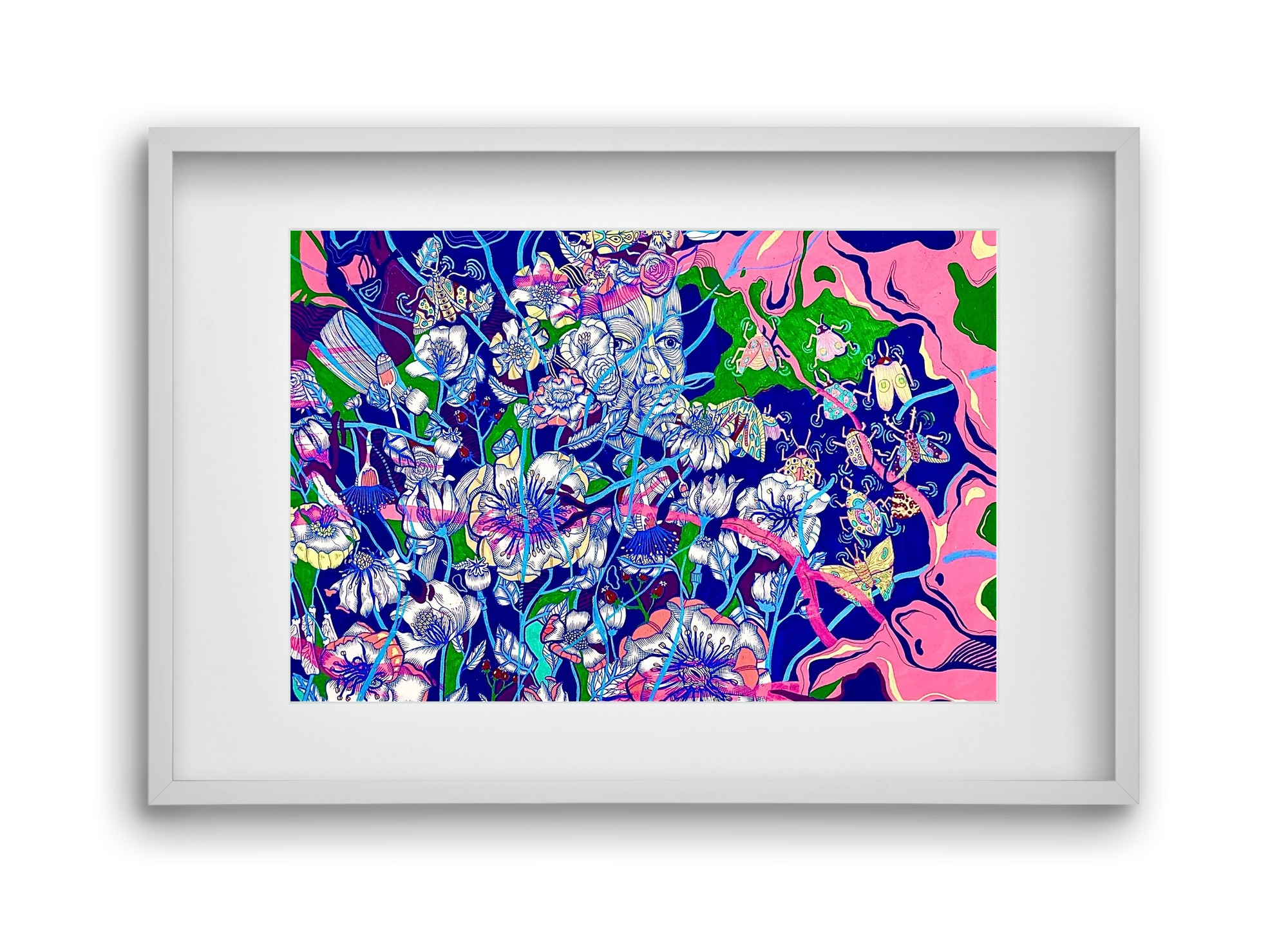 "Lessons to learn and sone beetles", 45x30 cm (30x20 cm), Fehér keret, paszpartuval