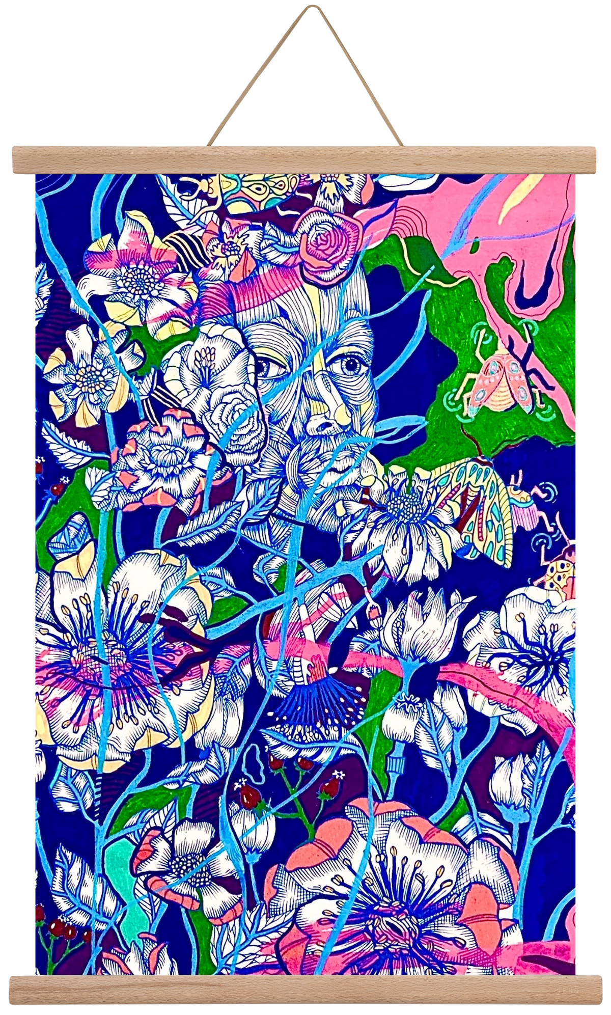 "Lessons to learn and sone beetles", 60x40 cm (60x40 cm), Tölgy akasztó