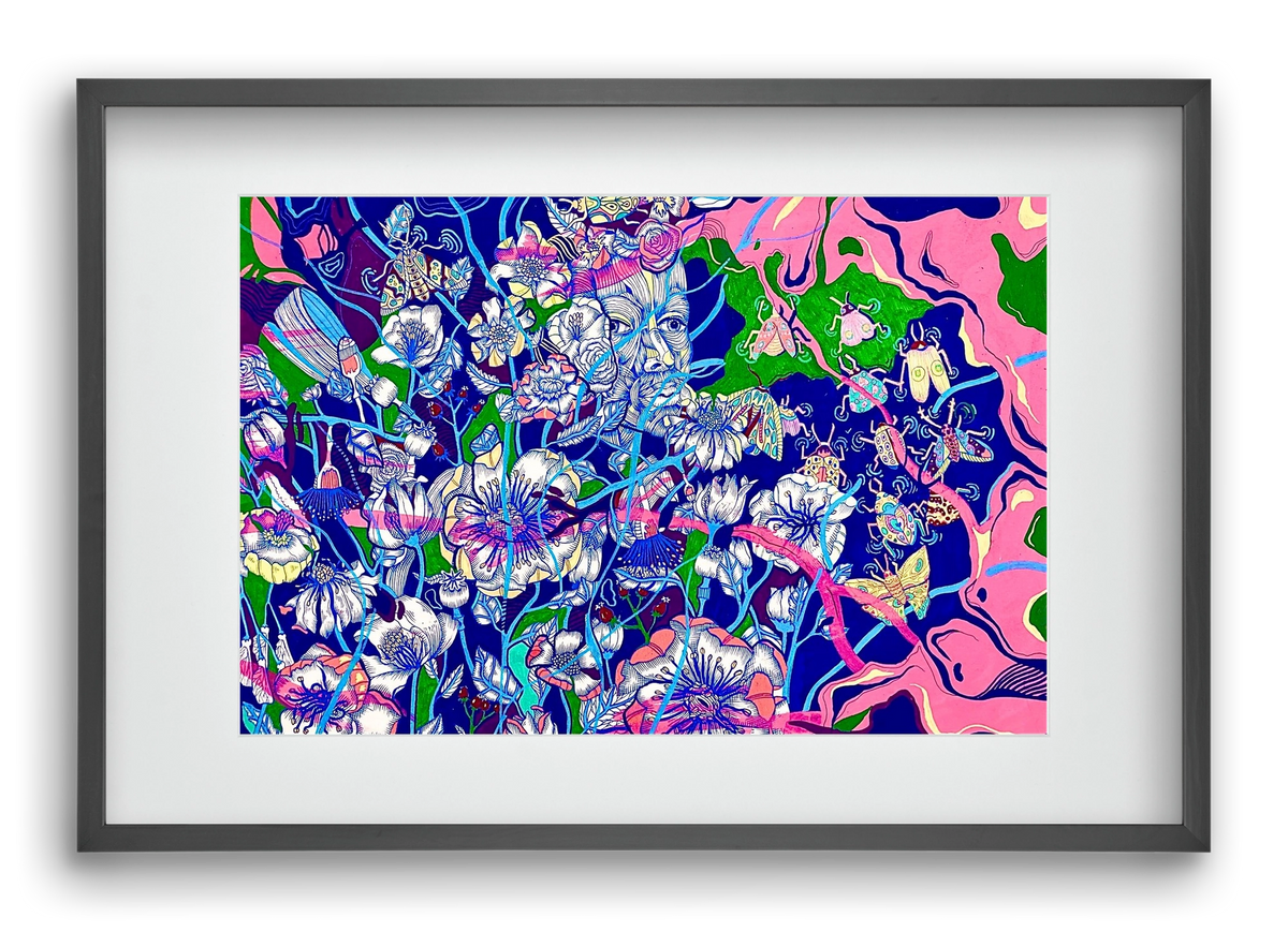 "Lessons to learn and sone beetles", 60x40 cm (45x30 cm), Fekete keret, paszpartuval