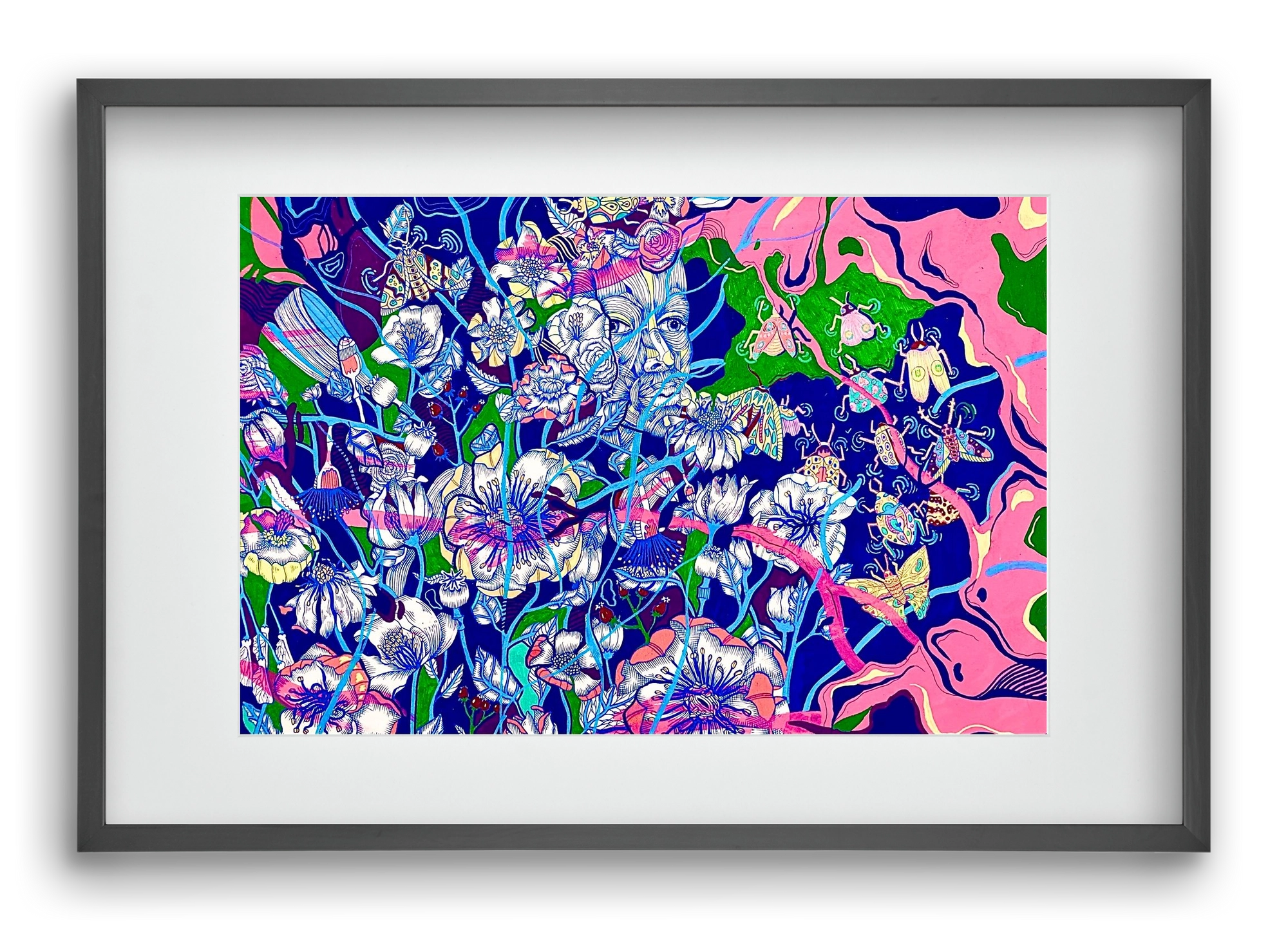 "Lessons to learn and sone beetles", 60x40 cm (45x30 cm), Fekete keret, paszpartuval