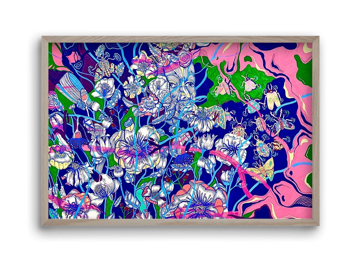 "Lessons to learn and sone beetles", 45x30 cm (45x30 cm), Tölgy keret