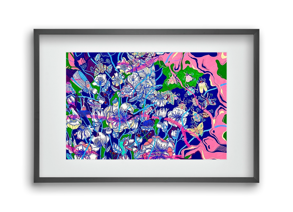 "Lessons to learn and sone beetles", 45x30 cm (30x20 cm), Fekete keret, paszpartuval