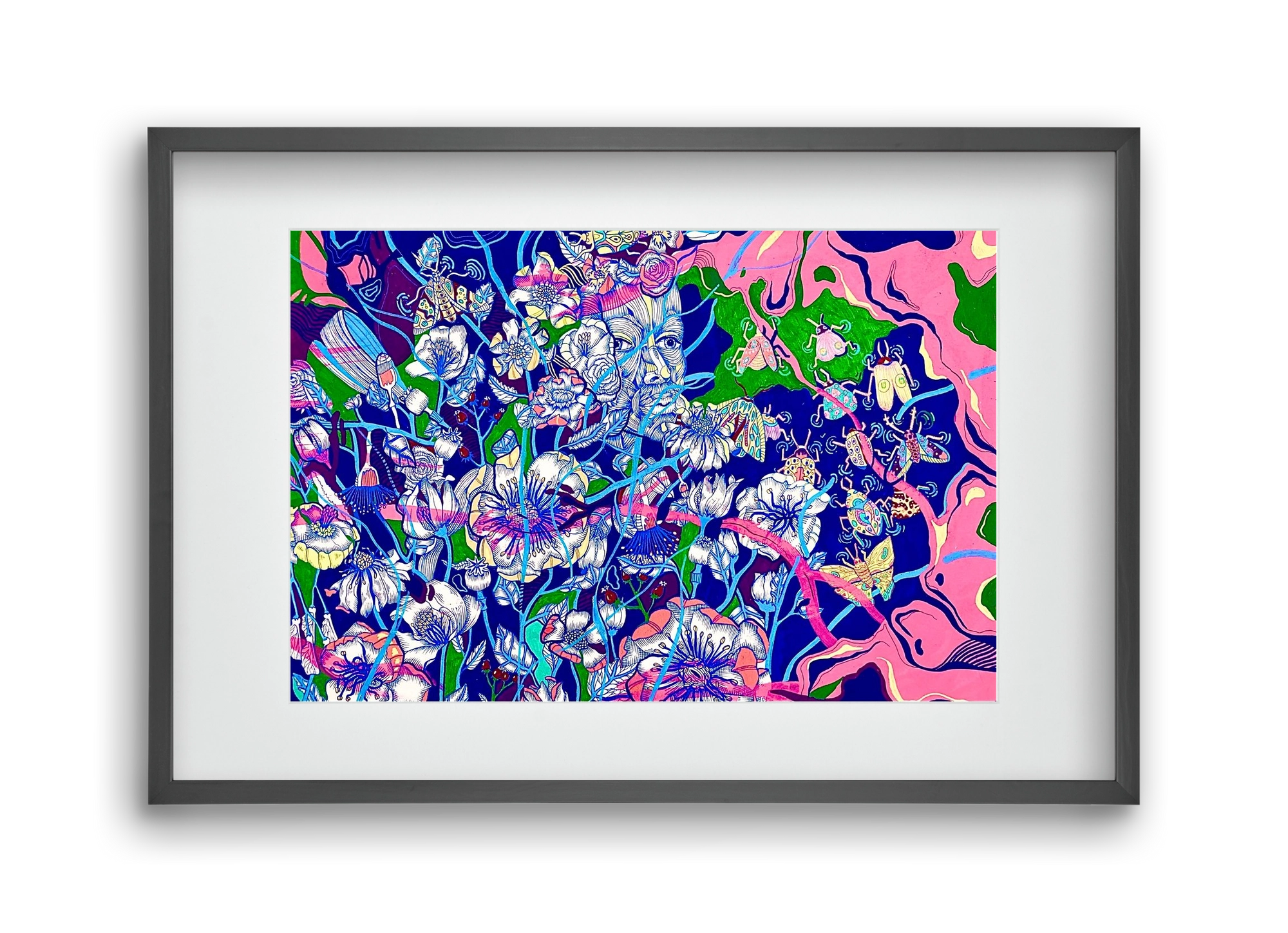 "Lessons to learn and sone beetles", 45x30 cm (30x20 cm), Fekete keret, paszpartuval