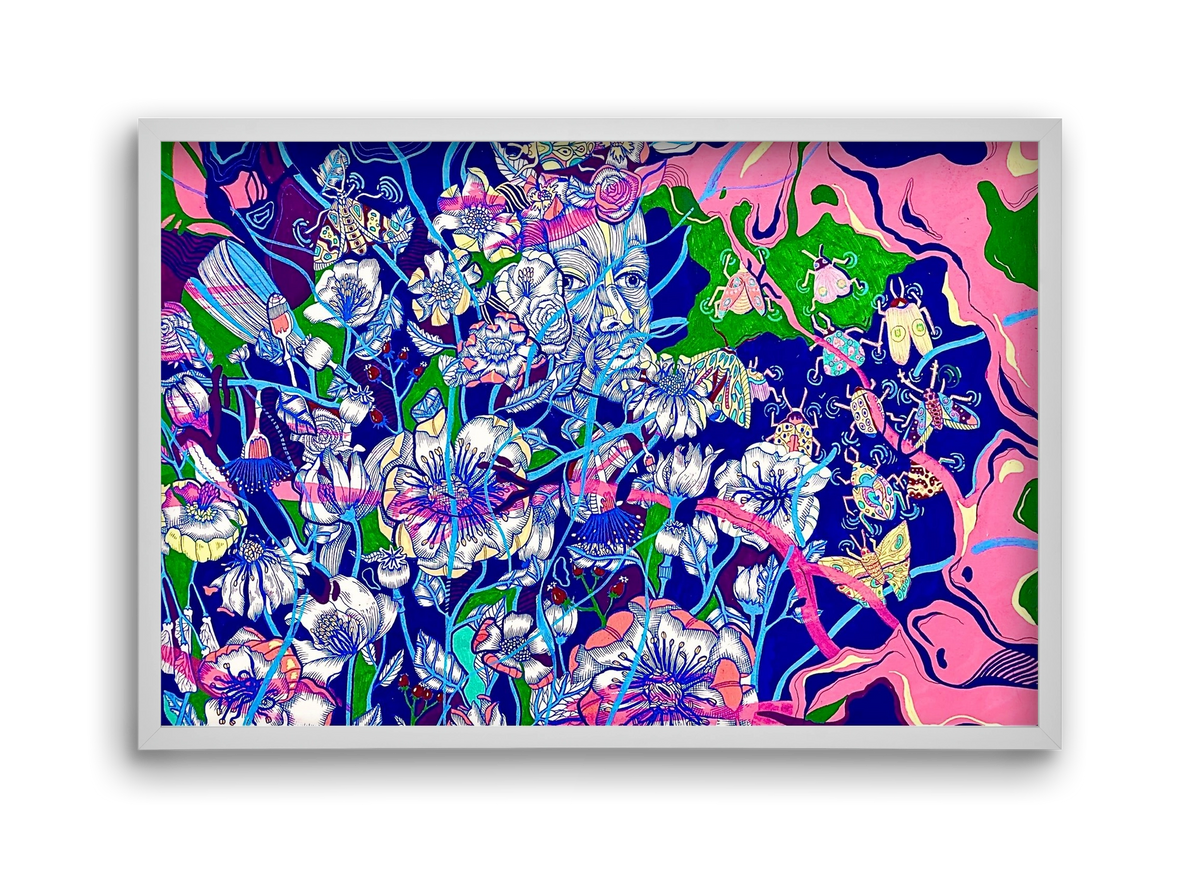 "Lessons to learn and sone beetles", 45x30 cm (45x30 cm), Fehér keret
