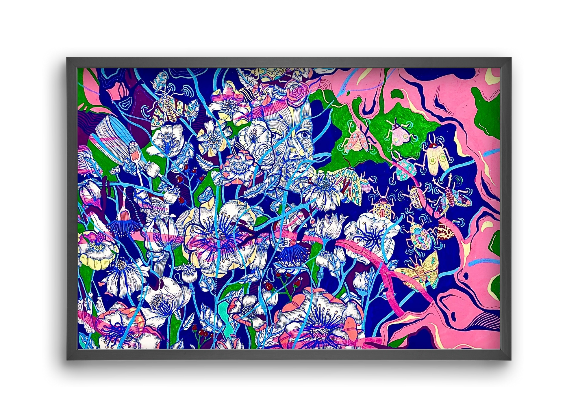 "Lessons to learn and sone beetles", 45x30 cm (45x30 cm), Fekete keret