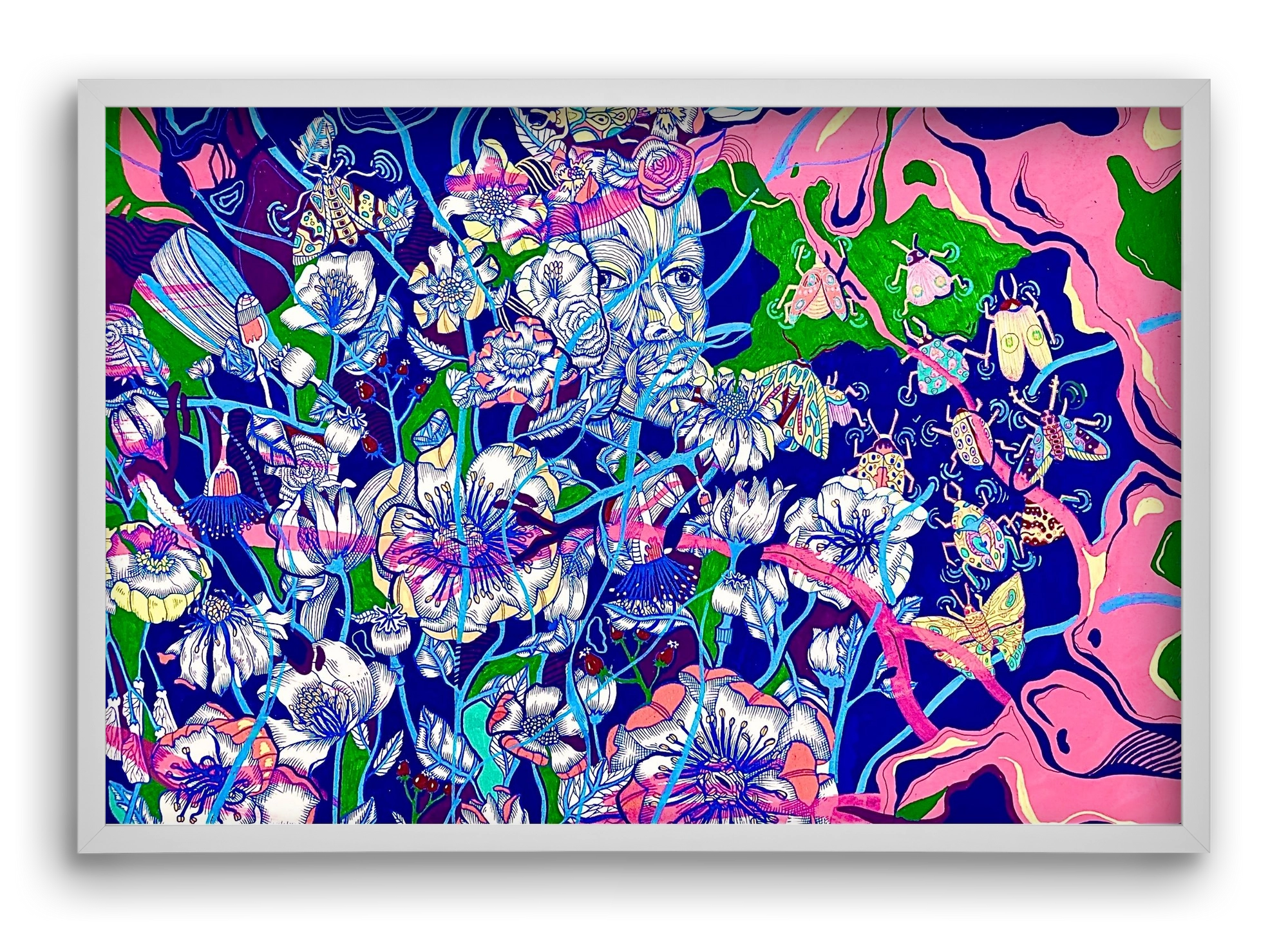 "Lessons to learn and sone beetles", 60x40 cm (60x40 cm), Fehér keret