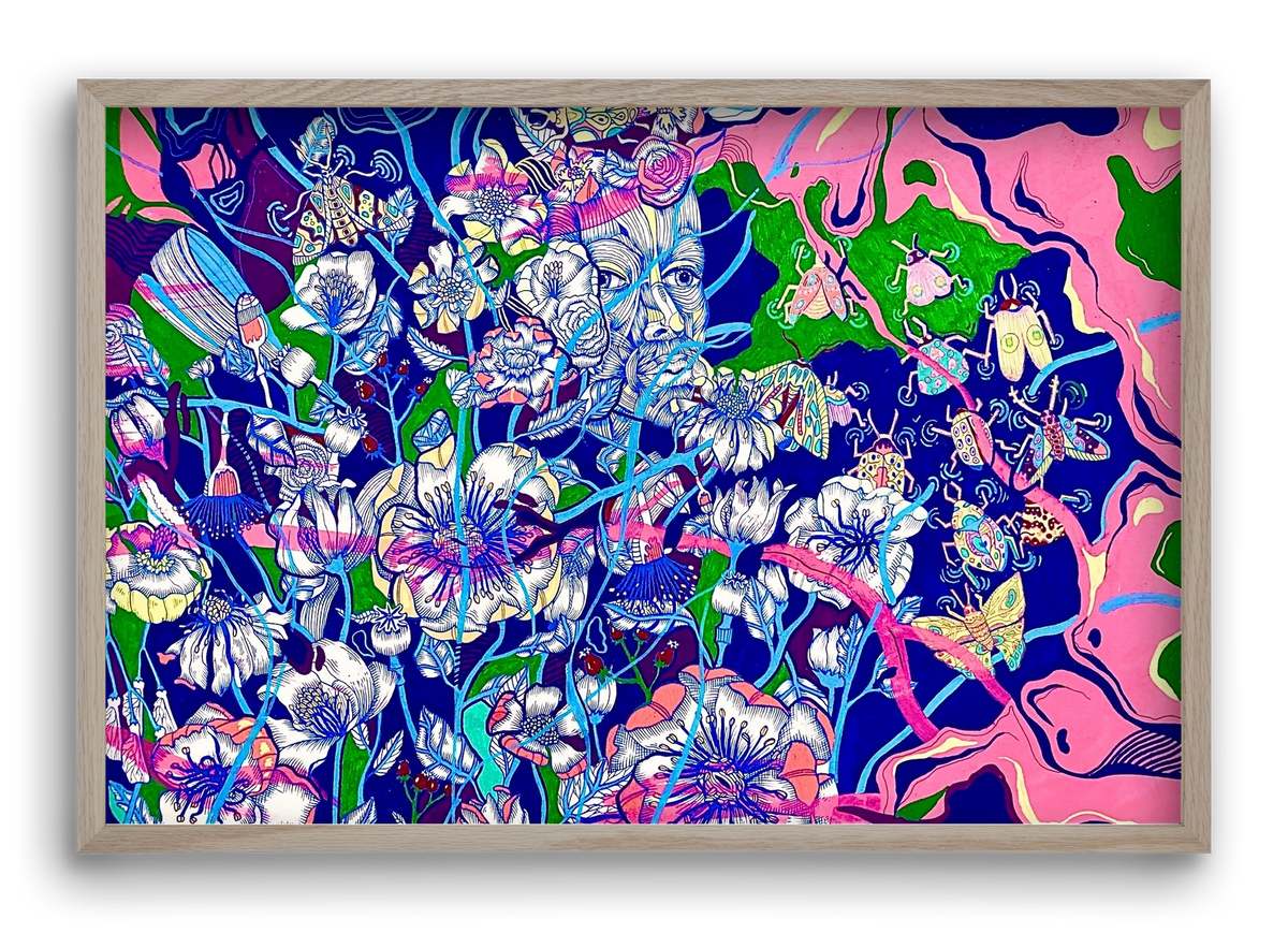 "Lessons to learn and sone beetles", 60x40 cm (60x40 cm), Tölgy keret