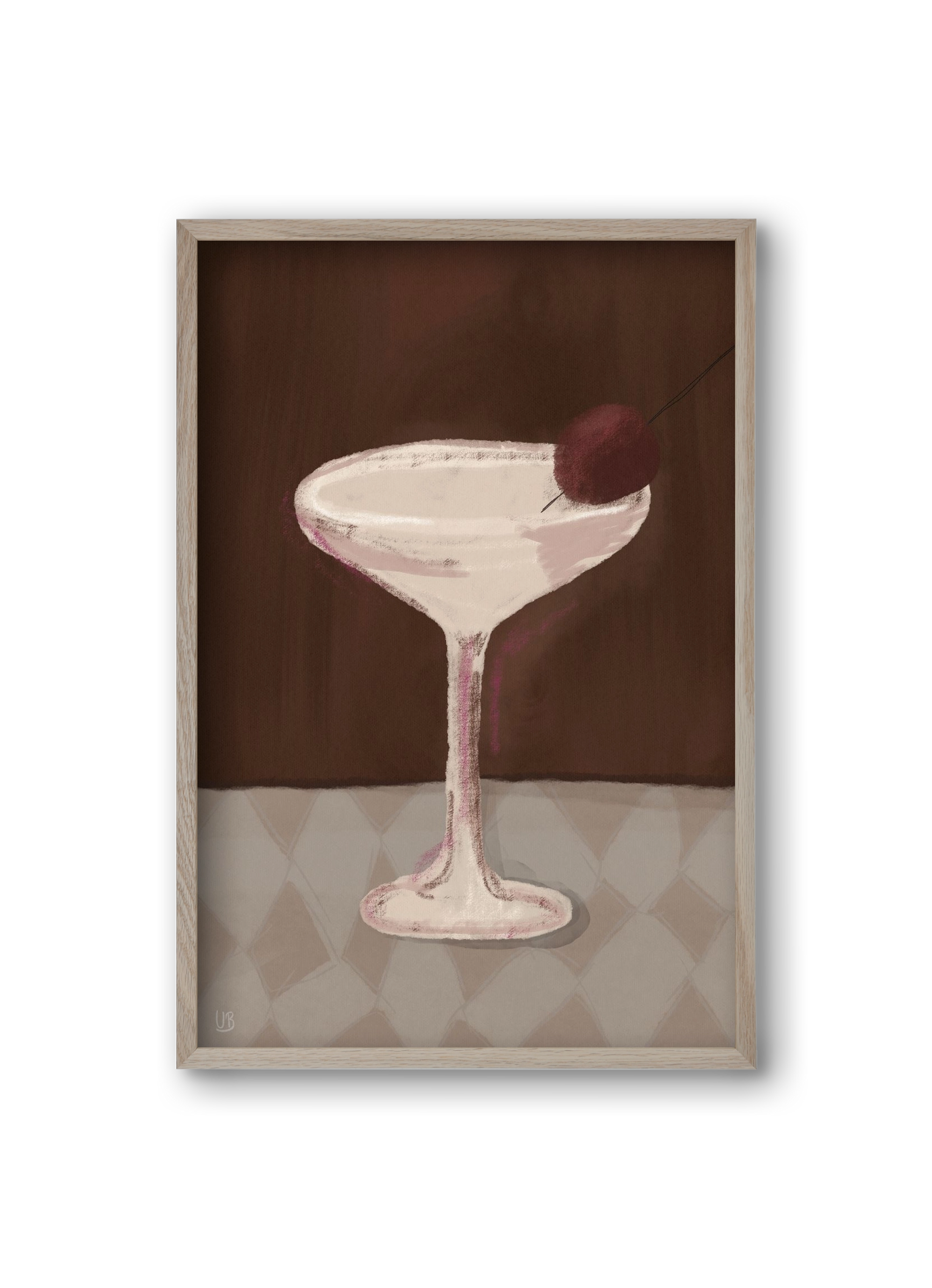Cherry Sip, 20x30 cm (20x30 cm), Tölgy keret