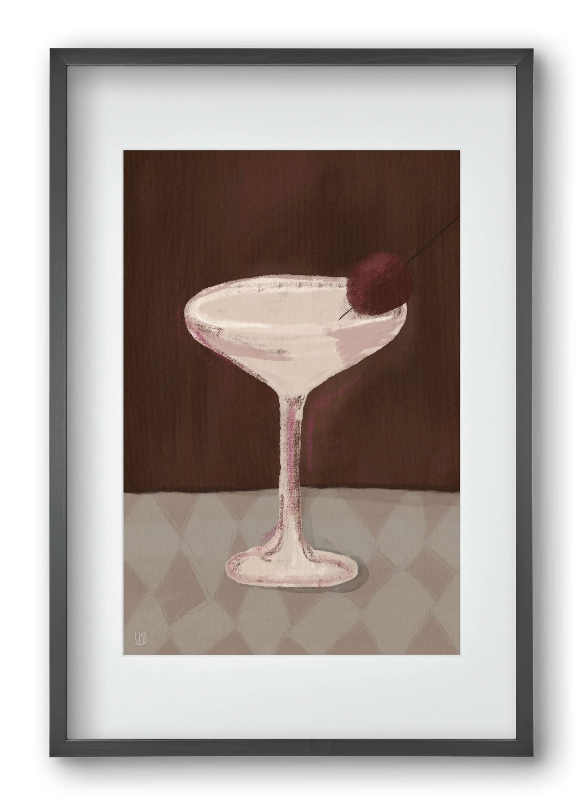 Cherry Sip, 40x60 cm (30x45 cm), Fekete keret, paszpartuval
