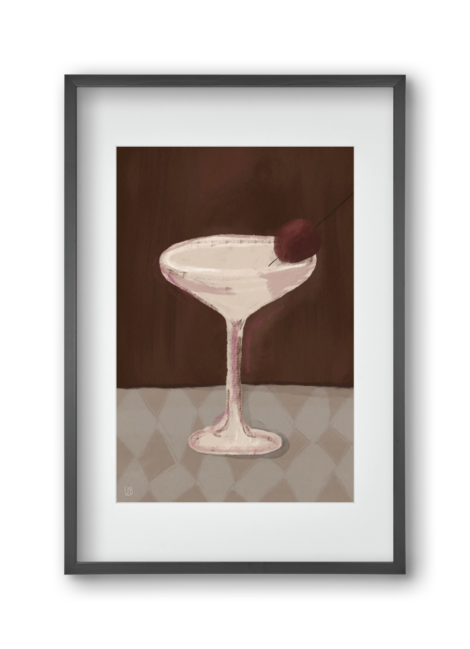 Cherry Sip, 30x45 cm (20x30 cm), Fekete keret, paszpartuval