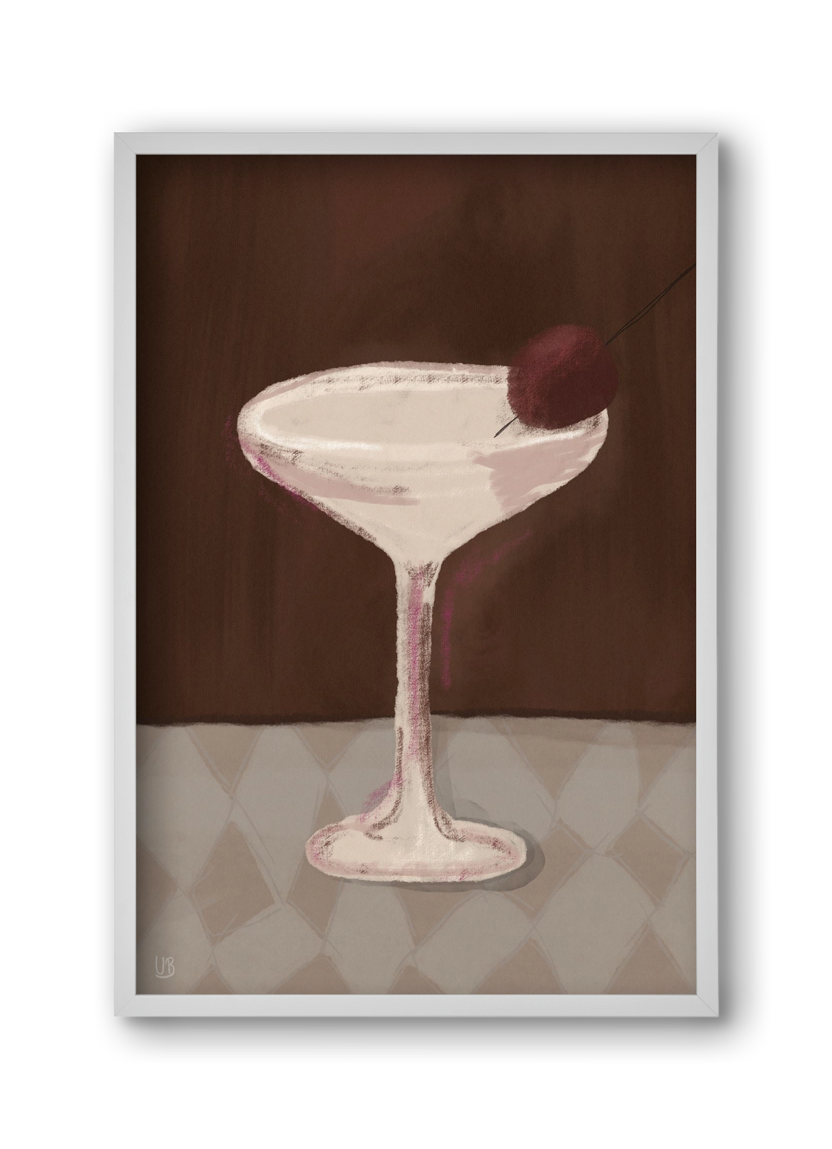 Cherry Sip, 30x45 cm (30x45 cm), Fehér keret