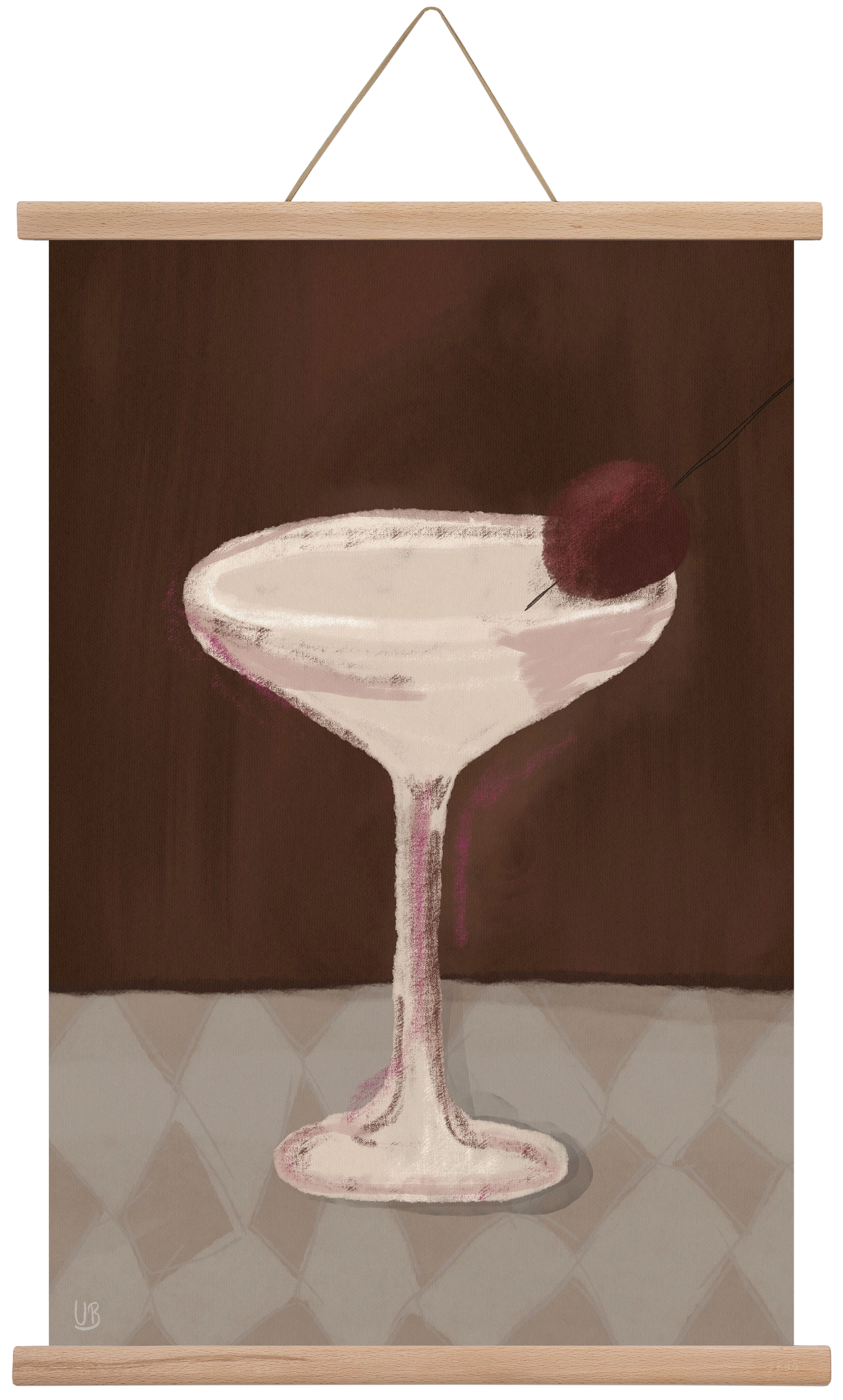Cherry Sip, 40x60 cm (40x60 cm), Tölgy akasztó