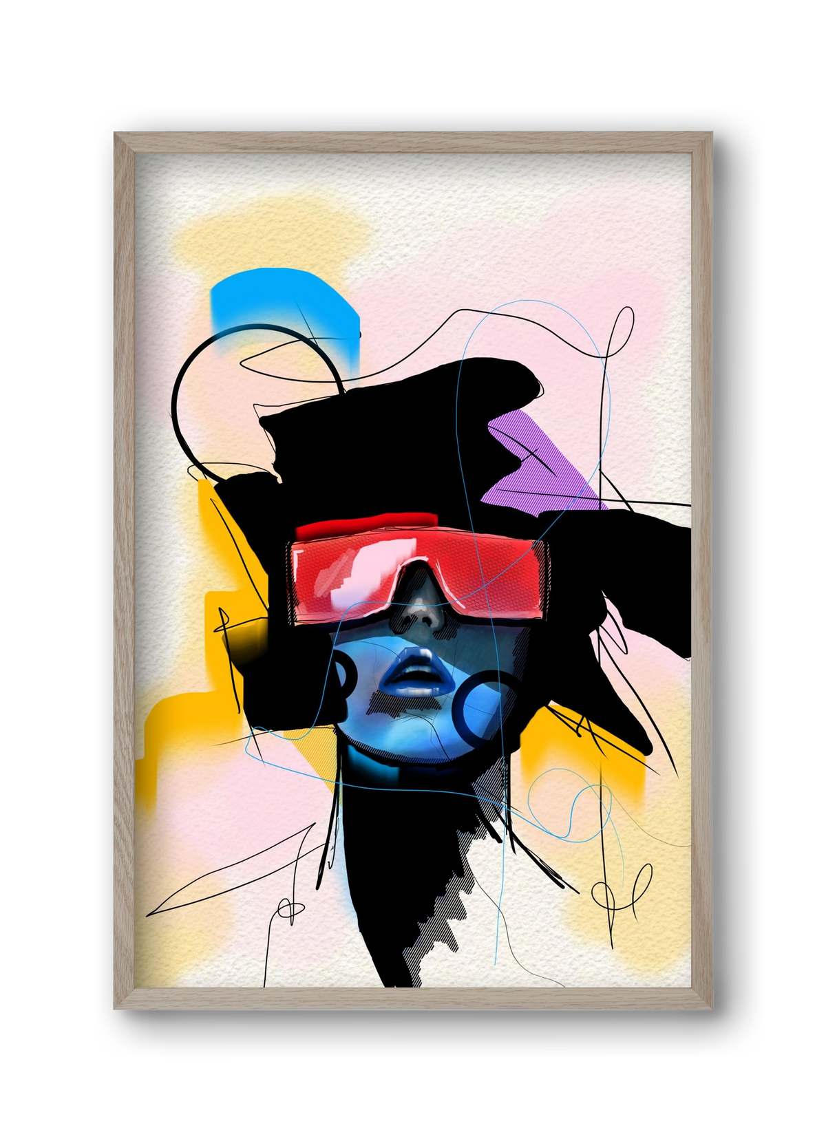 Behind the Visor, 30x45 cm (30x45 cm), Tölgy keret