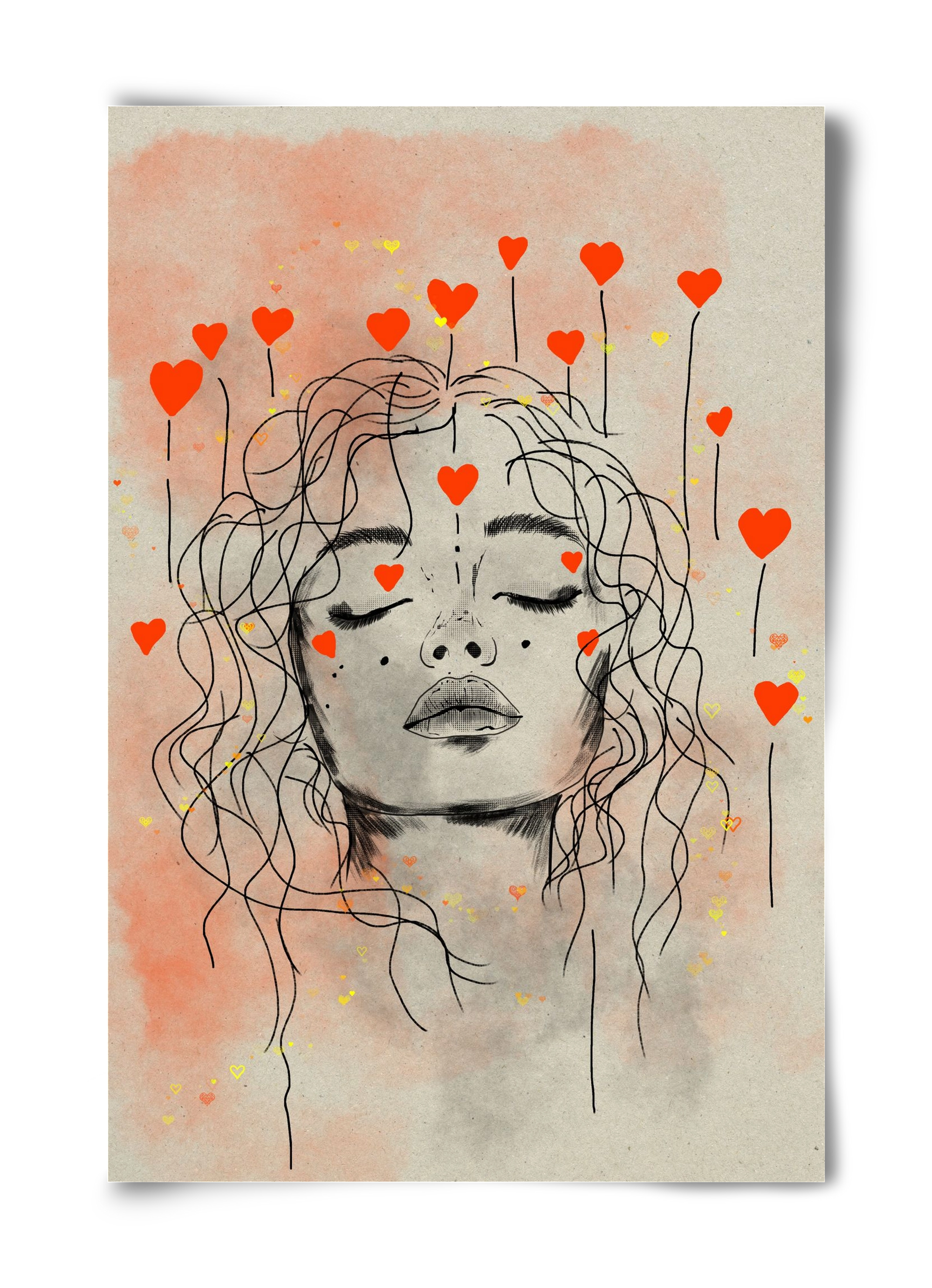 Hearts in Bloom, 40x60 cm, Keret nélkül