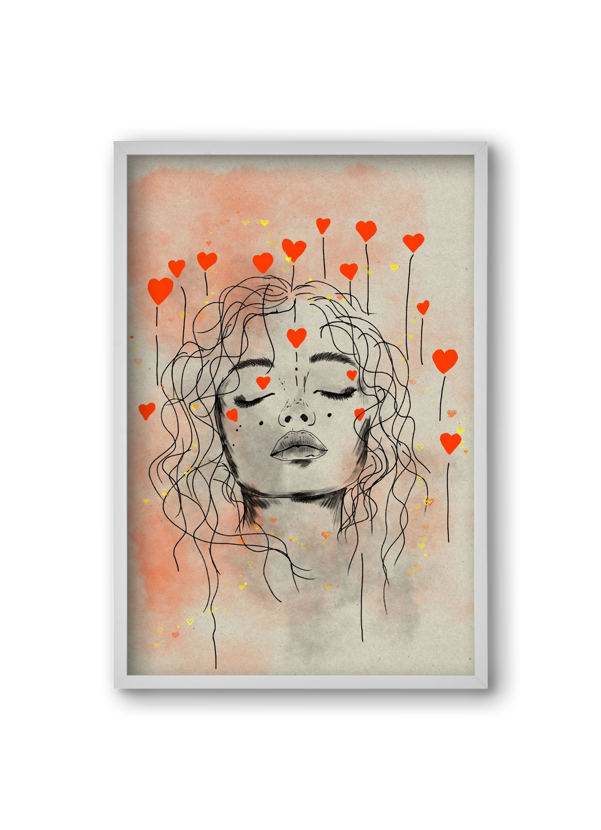 Hearts in Bloom, 20x30 cm (20x30 cm), Fehér keret
