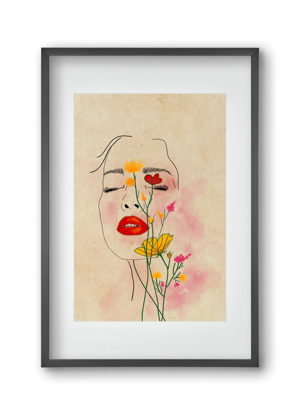 Dream in Bloom, 30x45 cm (20x30 cm), Fekete keret, paszpartuval