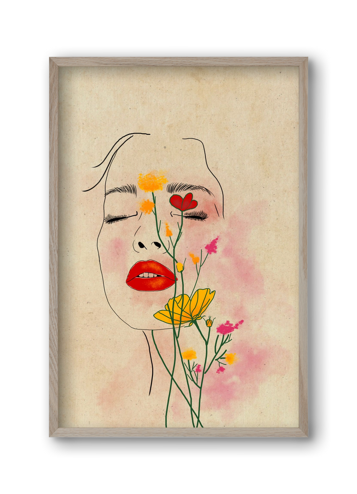 Dream in Bloom, 30x45 cm (30x45 cm), Tölgy keret