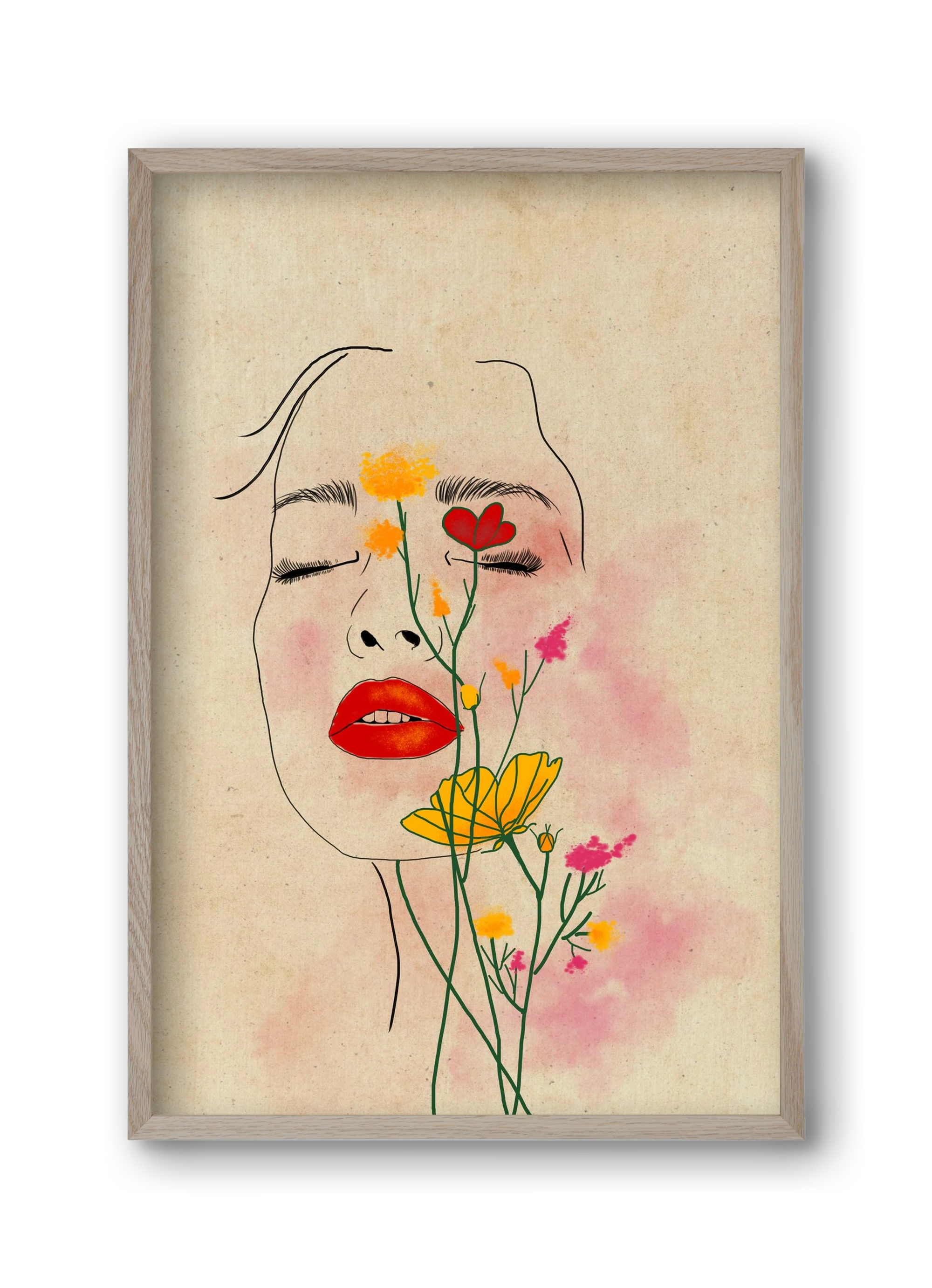 Dream in Bloom, 30x45 cm (30x45 cm), Tölgy keret