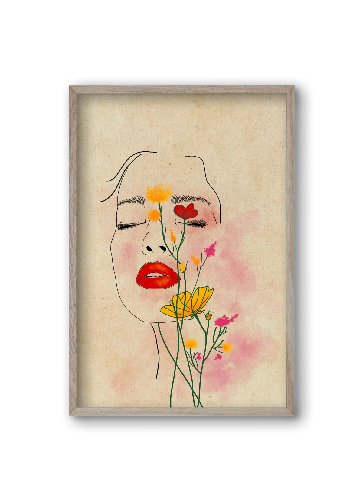 Dream in Bloom, 20x30 cm (20x30 cm), Tölgy keret