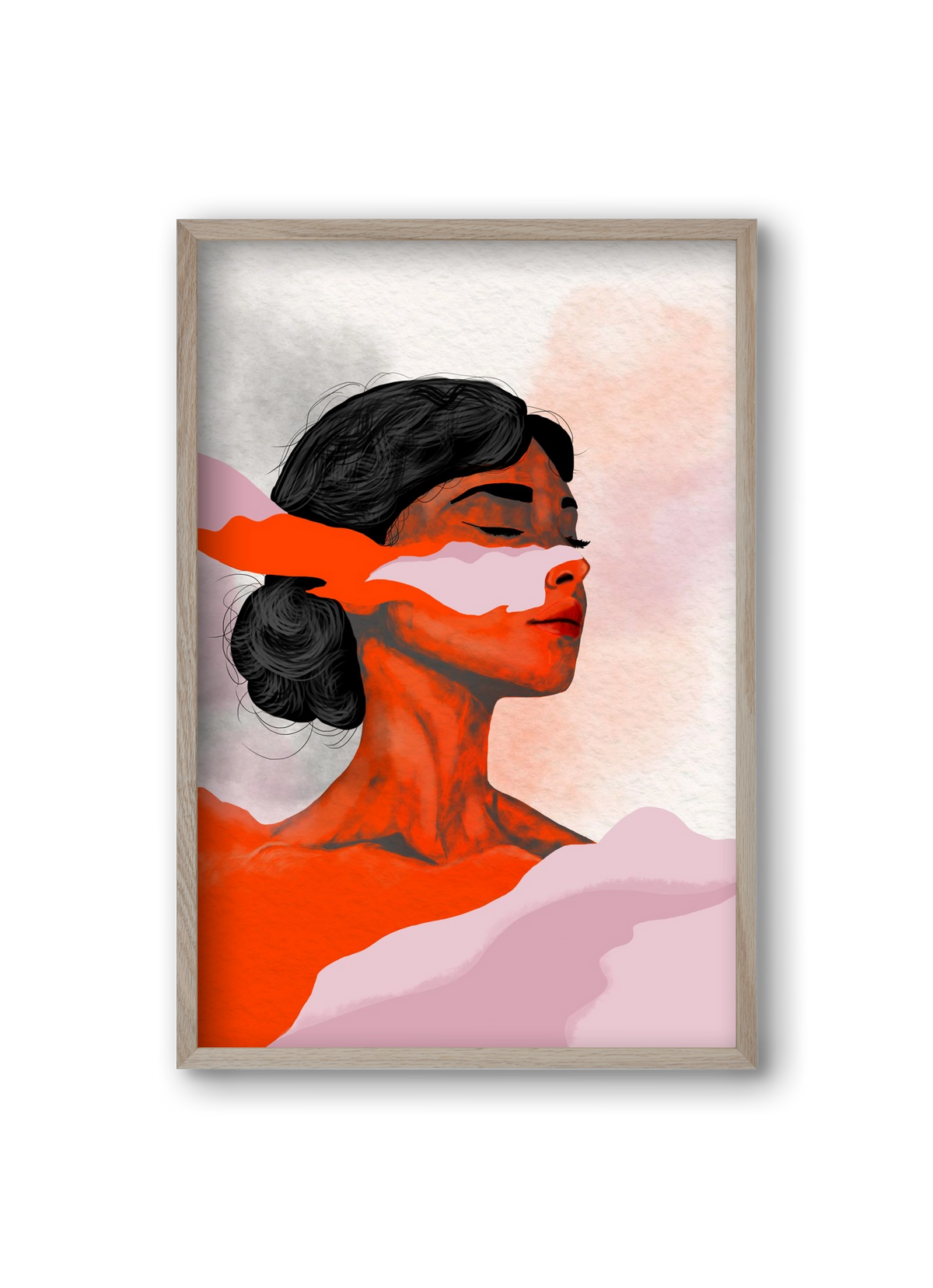 Red Wave, 20x30 cm (20x30 cm), Tölgy keret