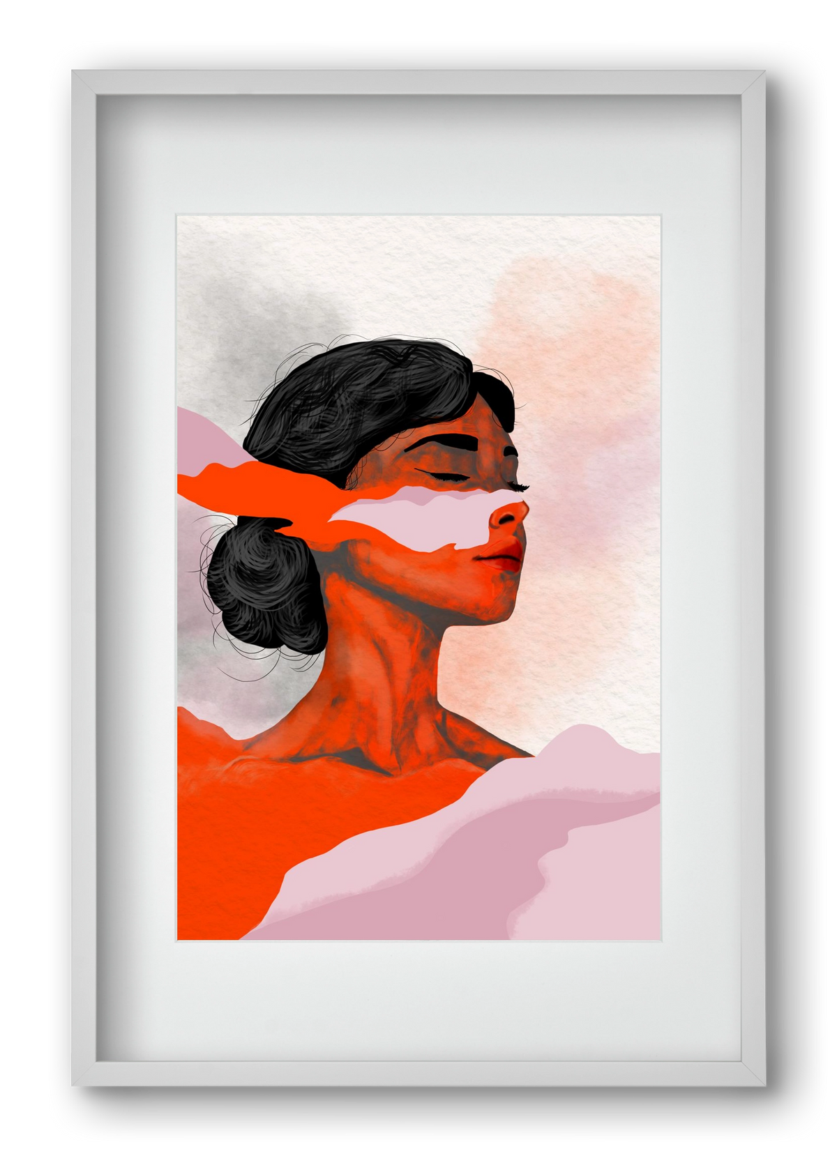 Red Wave, 40x60 cm (30x45 cm), Fehér keret, paszpartuval