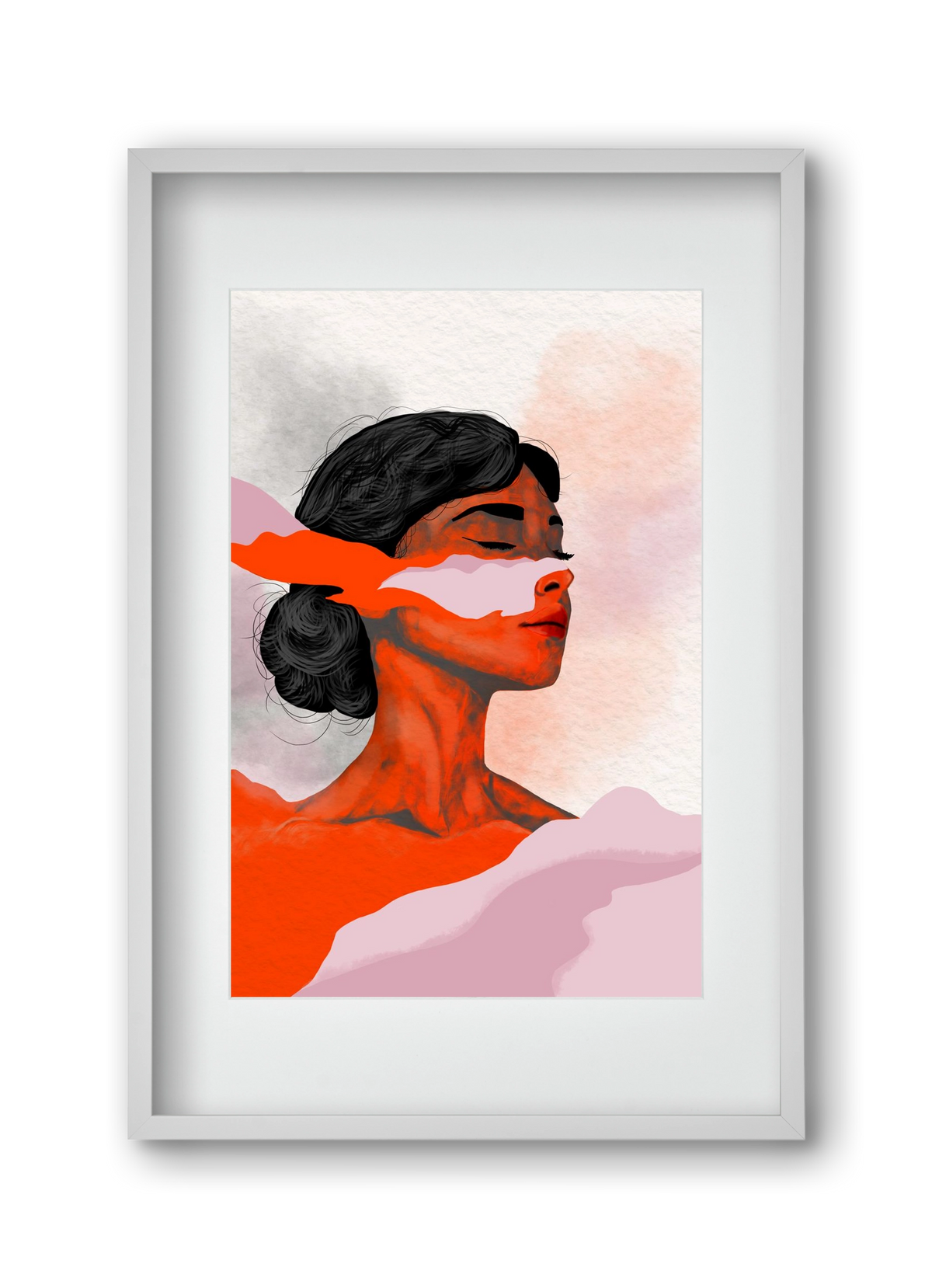 Red Wave, 30x45 cm (20x30 cm), Fehér keret, paszpartuval