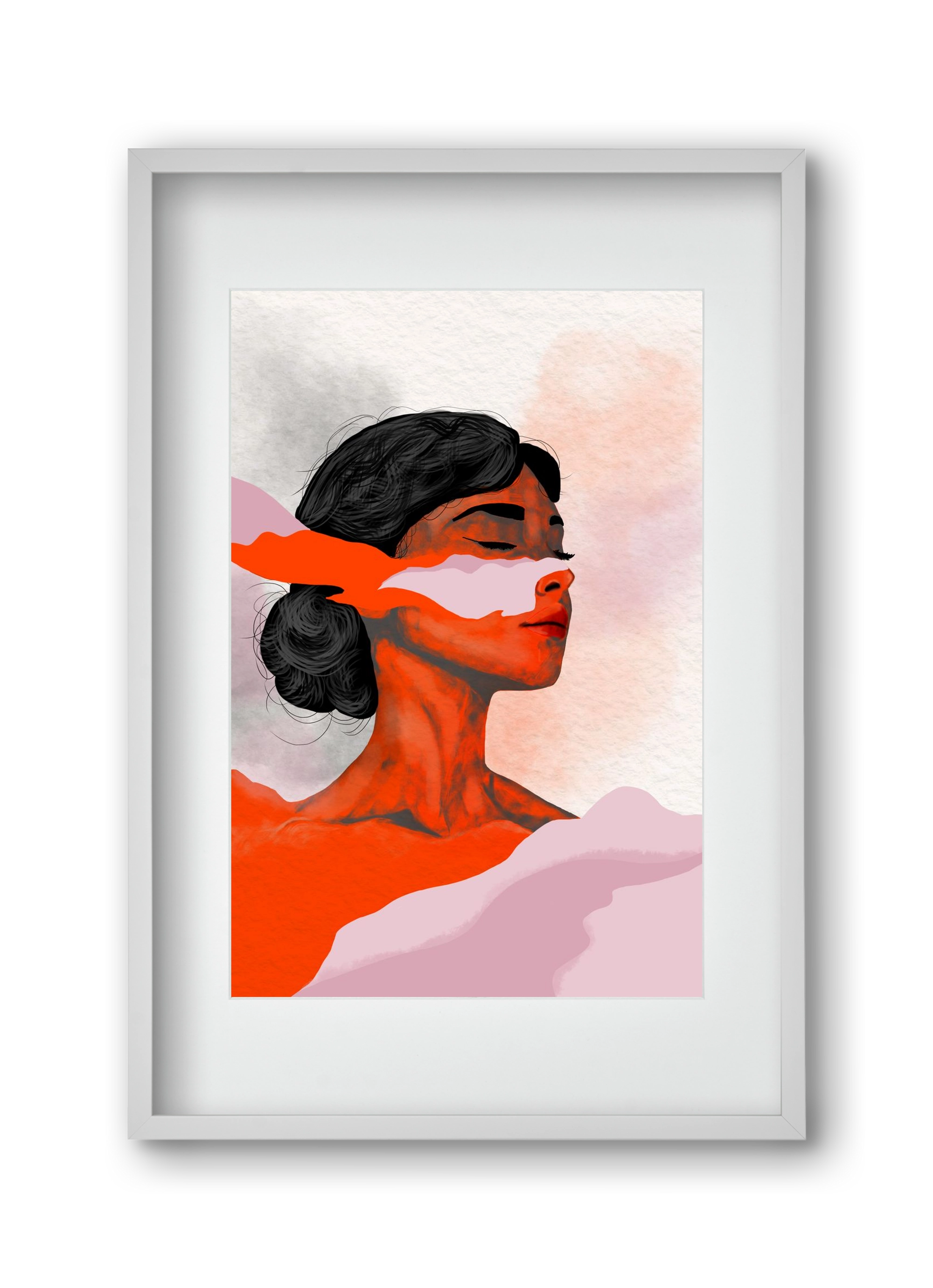 Red Wave, 30x45 cm (20x30 cm), Fehér keret, paszpartuval