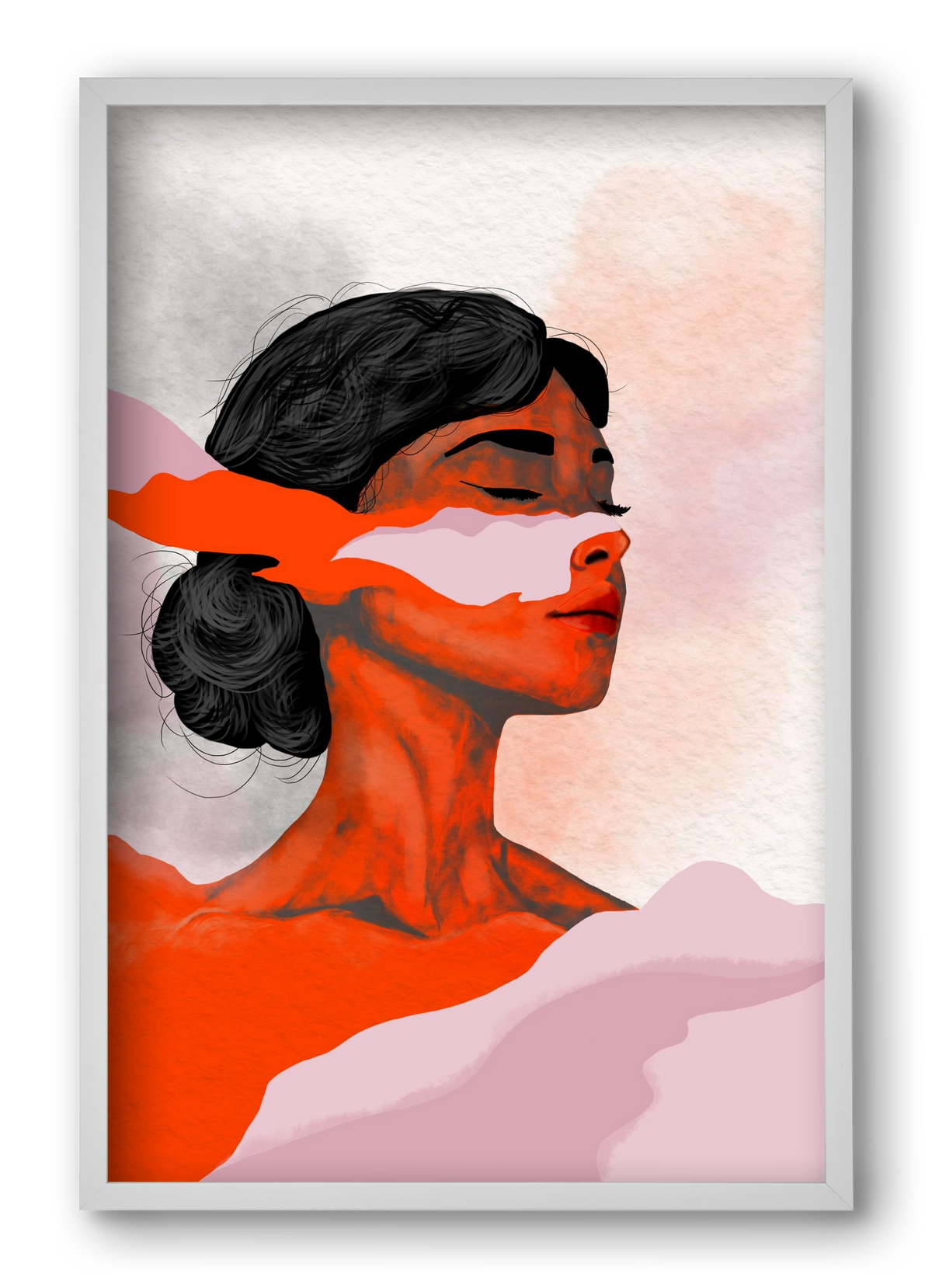 Red Wave, 40x60 cm (40x60 cm), Fehér keret