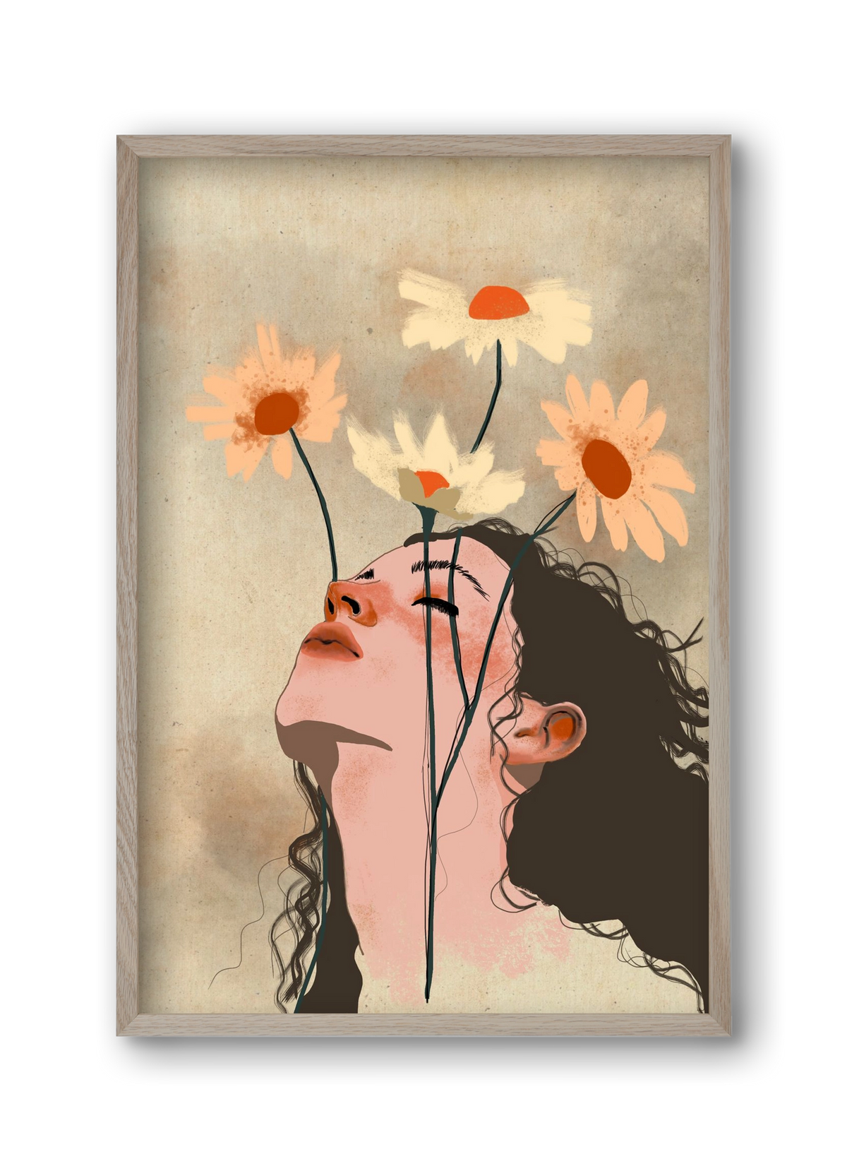 Looking Up, 30x45 cm (30x45 cm), Tölgy keret