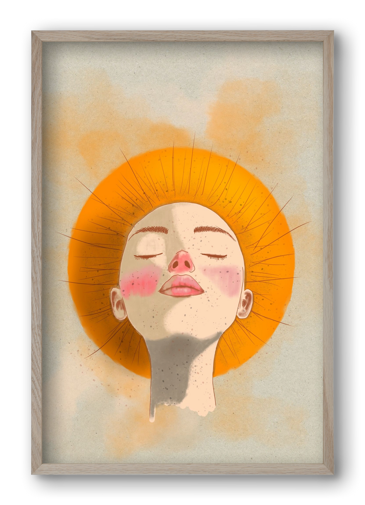 Golden Halo, 40x60 cm (40x60 cm), Tölgy keret