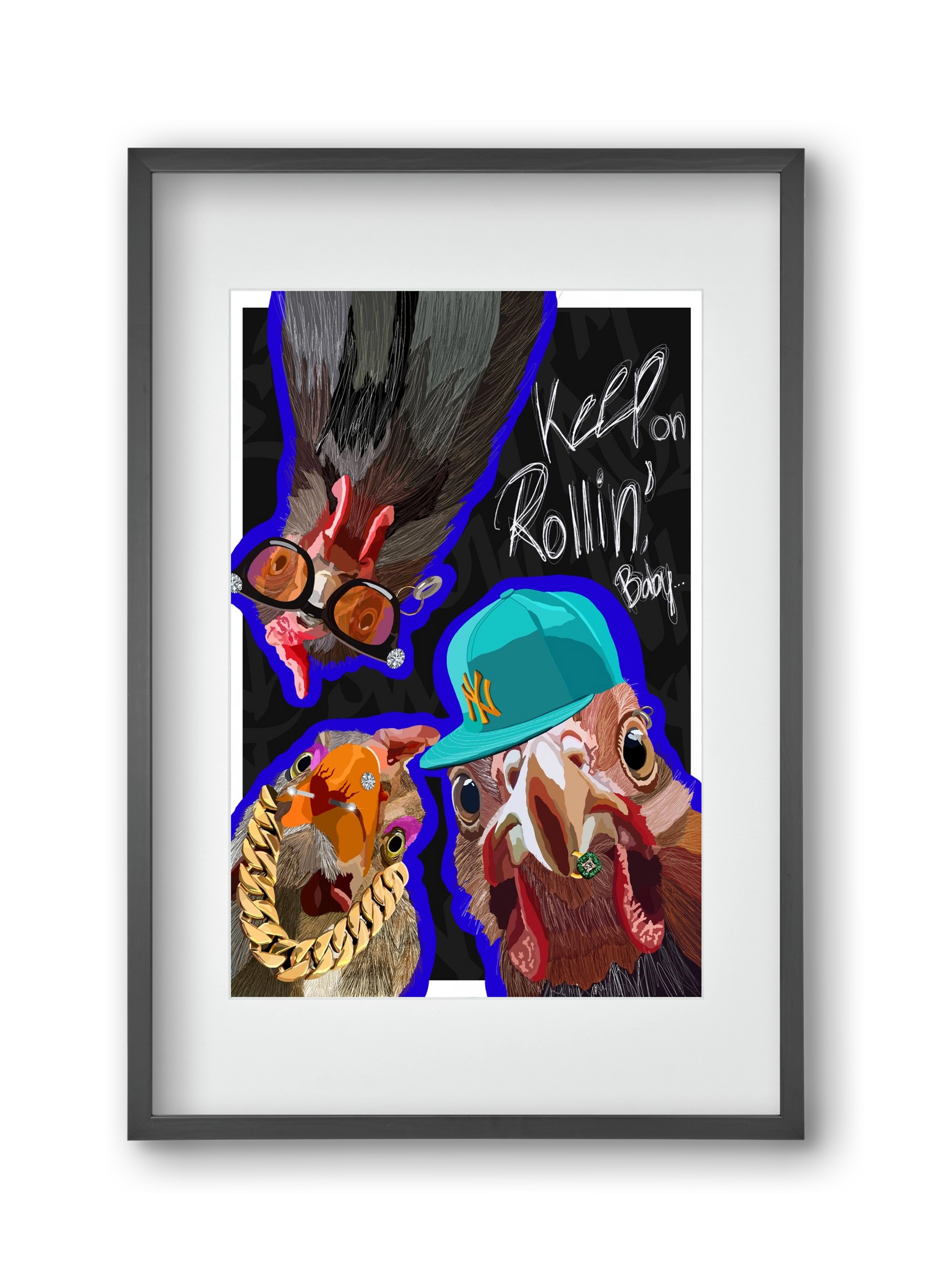 Keep on rollin', baby, 30x45 cm (20x30 cm), Fekete keret, paszpartuval