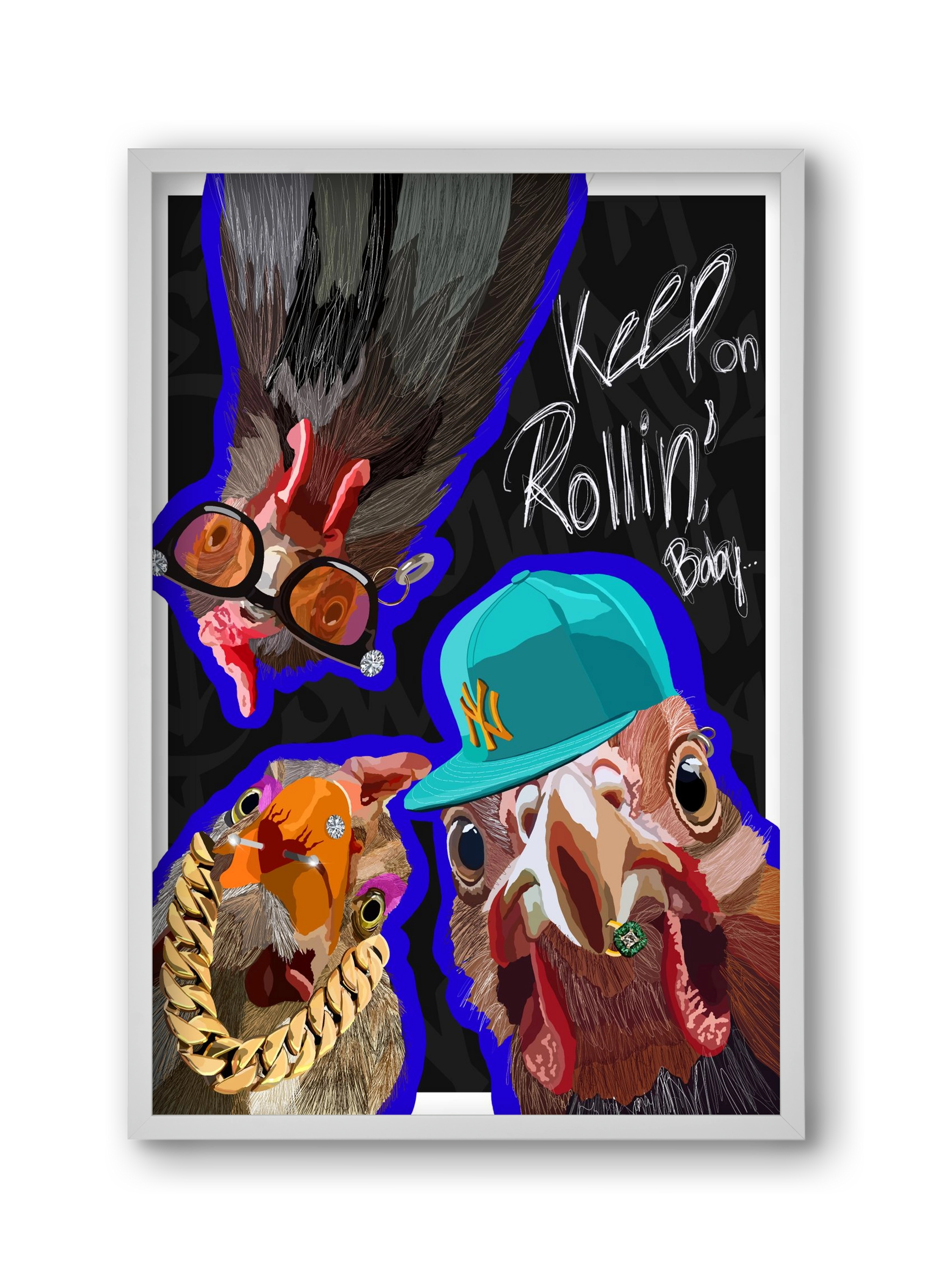 Keep on rollin', baby, 30x45 cm (30x45 cm), Fehér keret