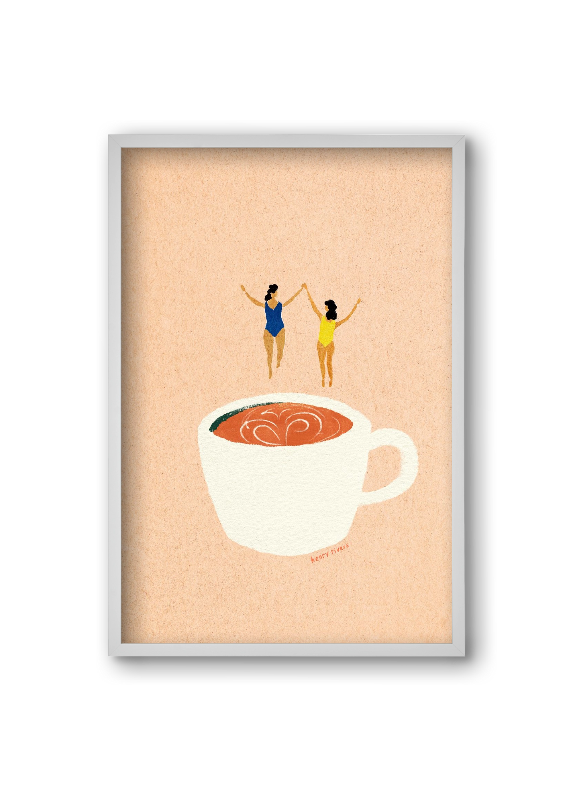 Coffee party, 20x30 cm (20x30 cm), Fehér keret