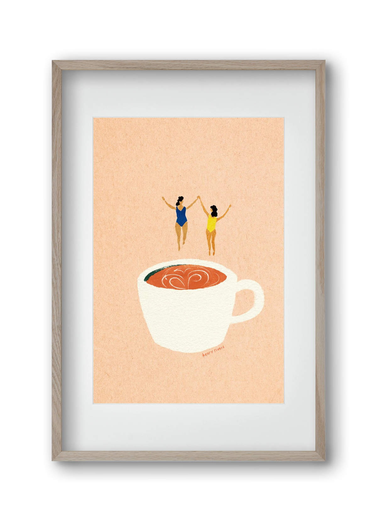 Coffee party, 30x45 cm (20x30 cm), Tölgy keret, paszpartuval