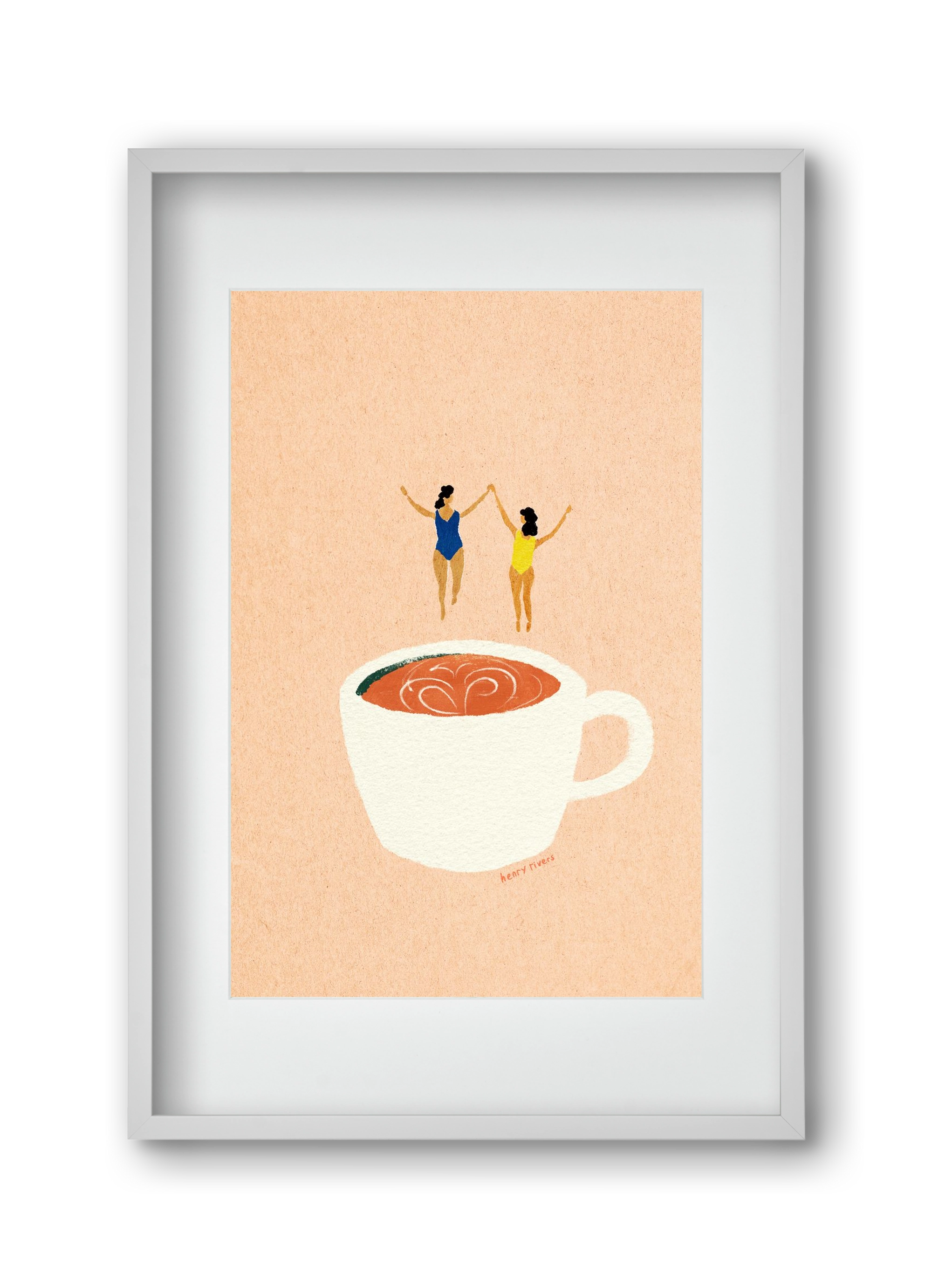 Coffee party, 30x45 cm (20x30 cm), Fehér keret, paszpartuval