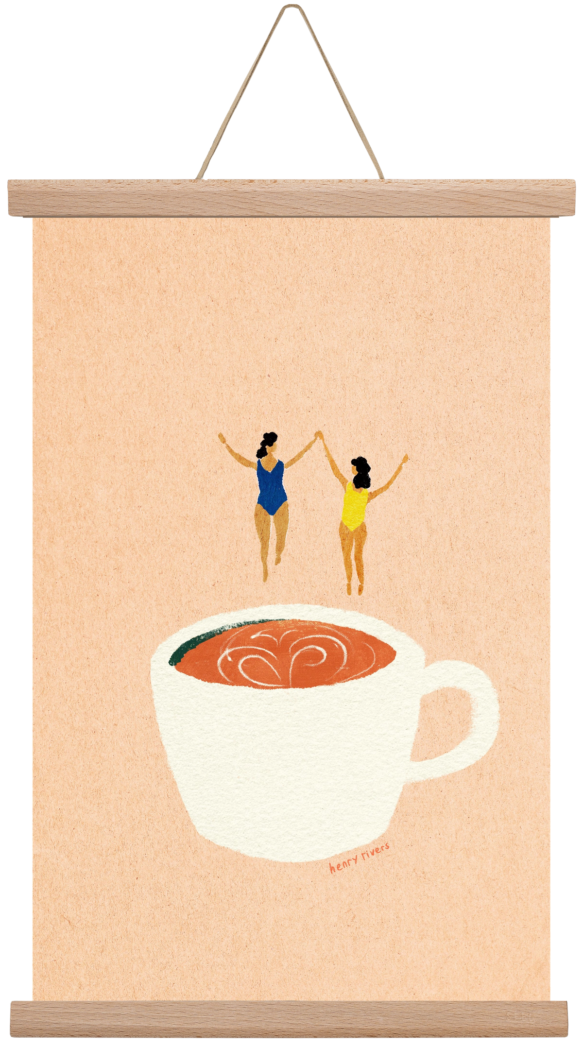 Coffee party, 30x45 cm (30x45 cm), Tölgy akasztó