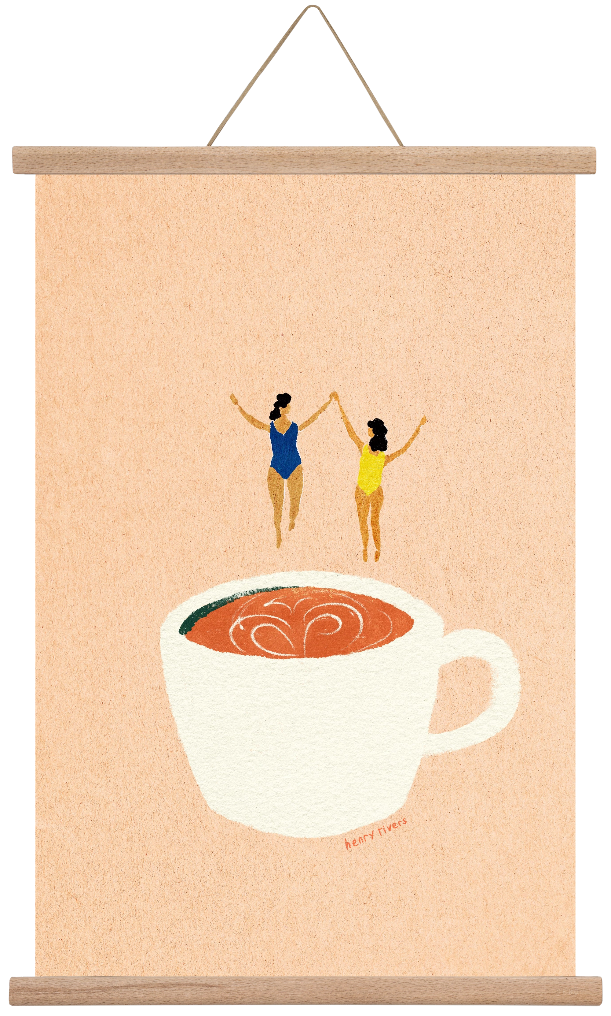 Coffee party, 40x60 cm (40x60 cm), Tölgy akasztó