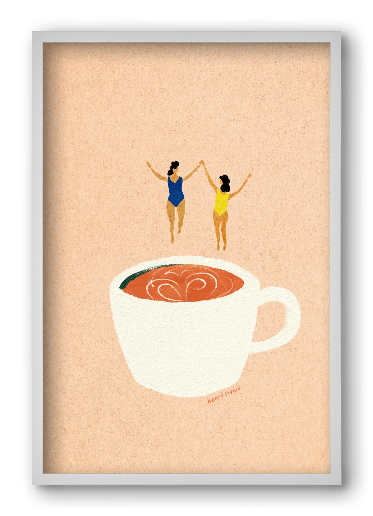 Coffee party, 40x60 cm (40x60 cm), Fehér keret